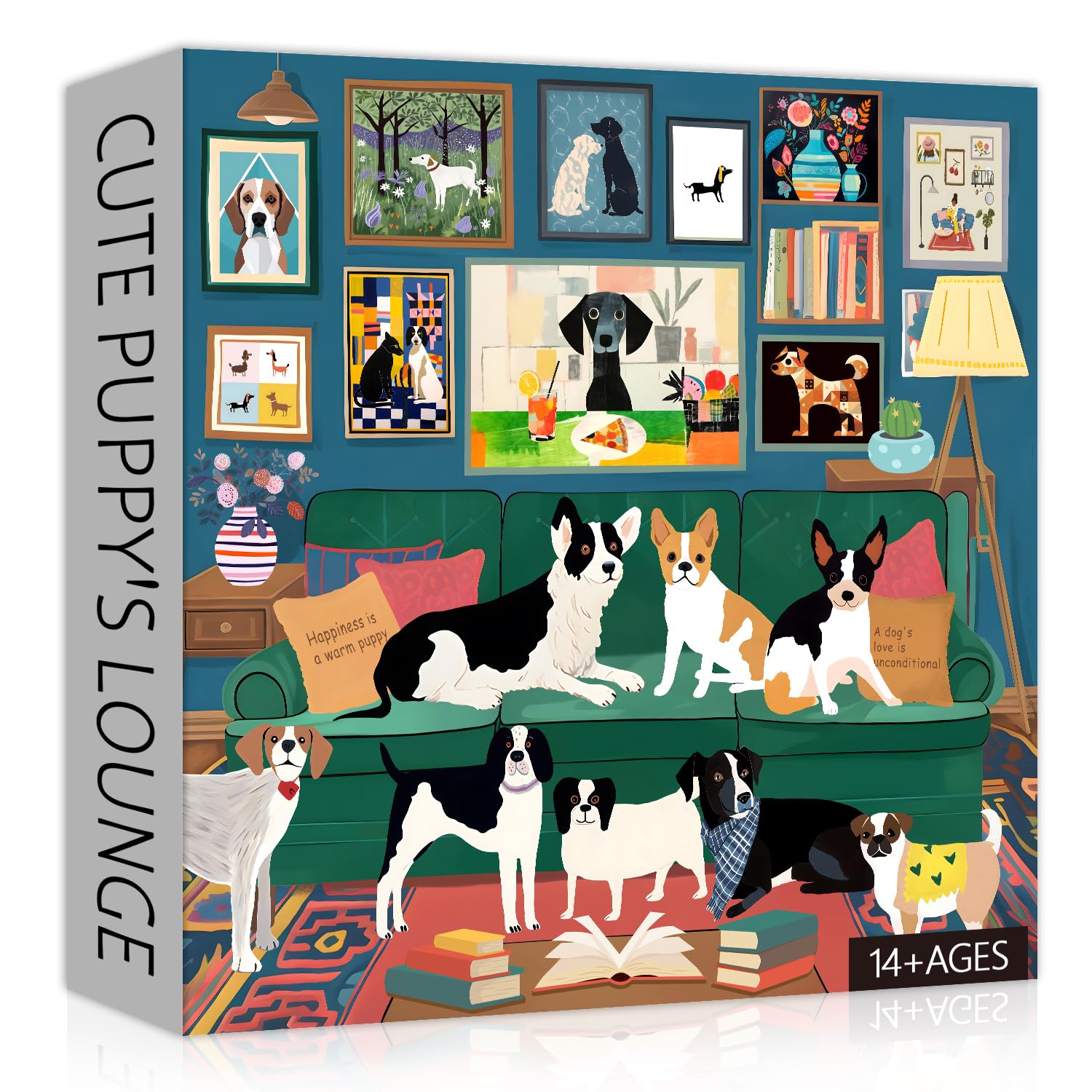 Dog Puzzles for Adults 1000 Pieces, Animal Puppy Puzzle Modern Art Puzzle, Dog Jigsaw Puzzle as Funny Home Decor, Challenging Puzzles for Adults