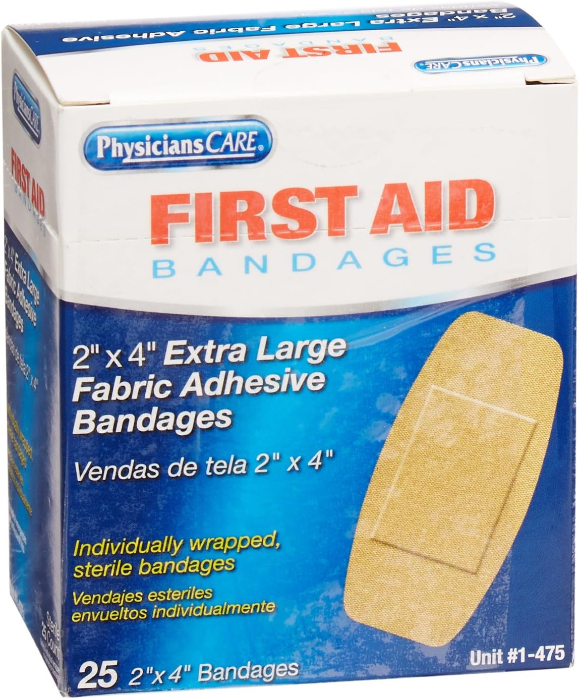 Pac-Kit by First Aid Only 1-475 Woven Bandage, 4" Length x 2" Width, Extra Large (Box of 25)