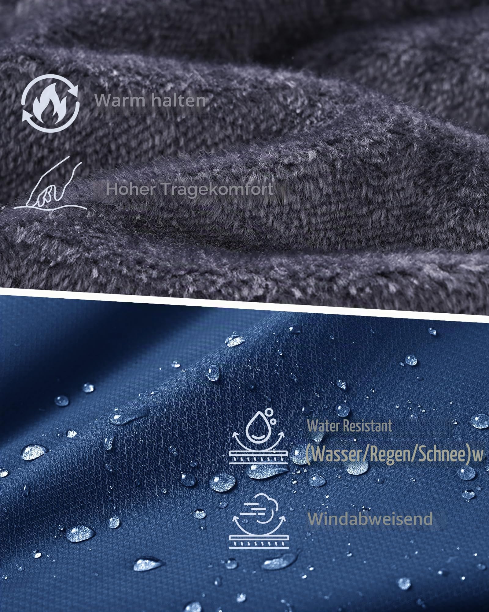 Tansozer Herren Wasserabweisende Gefütterte Winterjacke