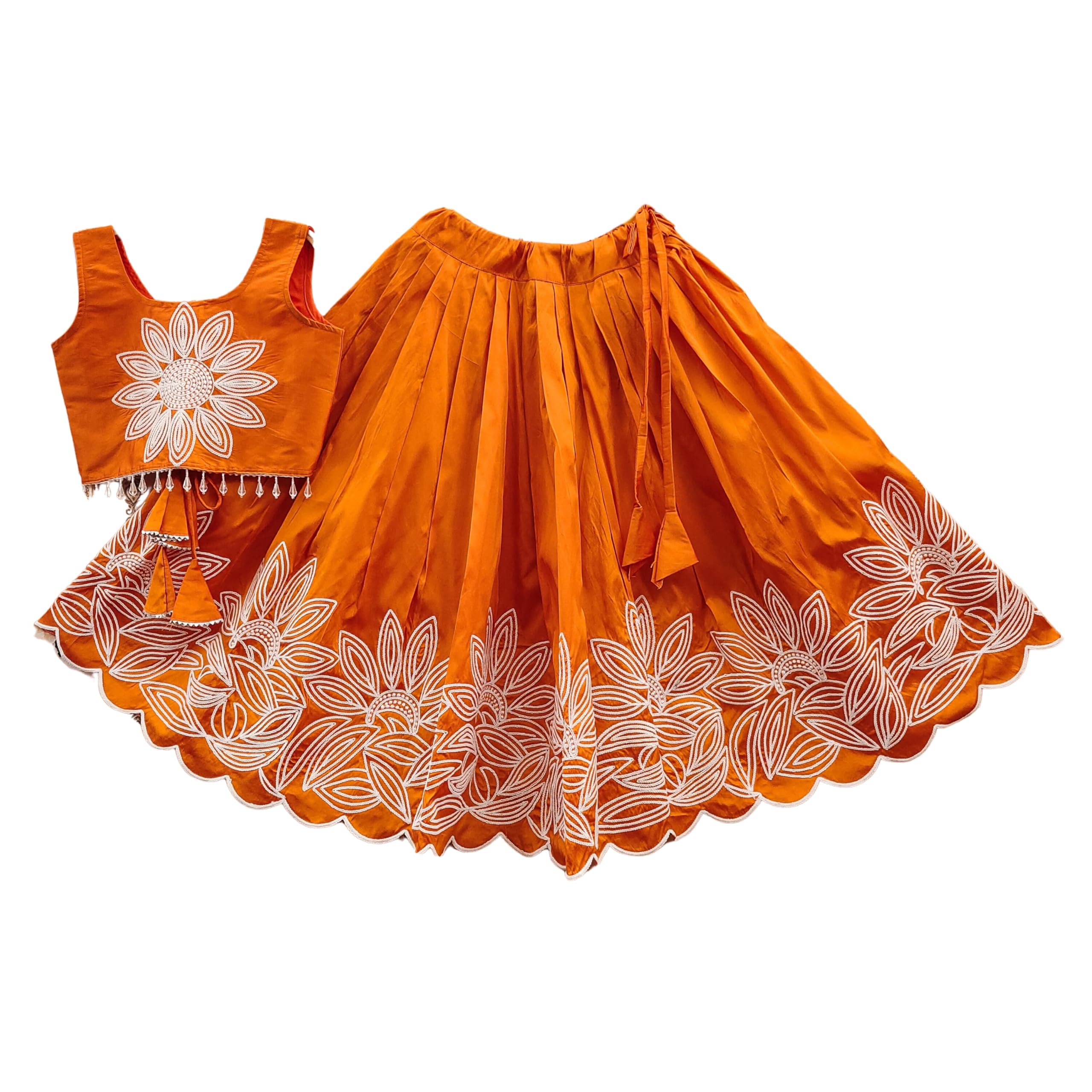 Girls Soft Silk Embroidered Full Stitched Lehenga Choli Set | Girls Ethnic Wear | Kids Traditional Dress