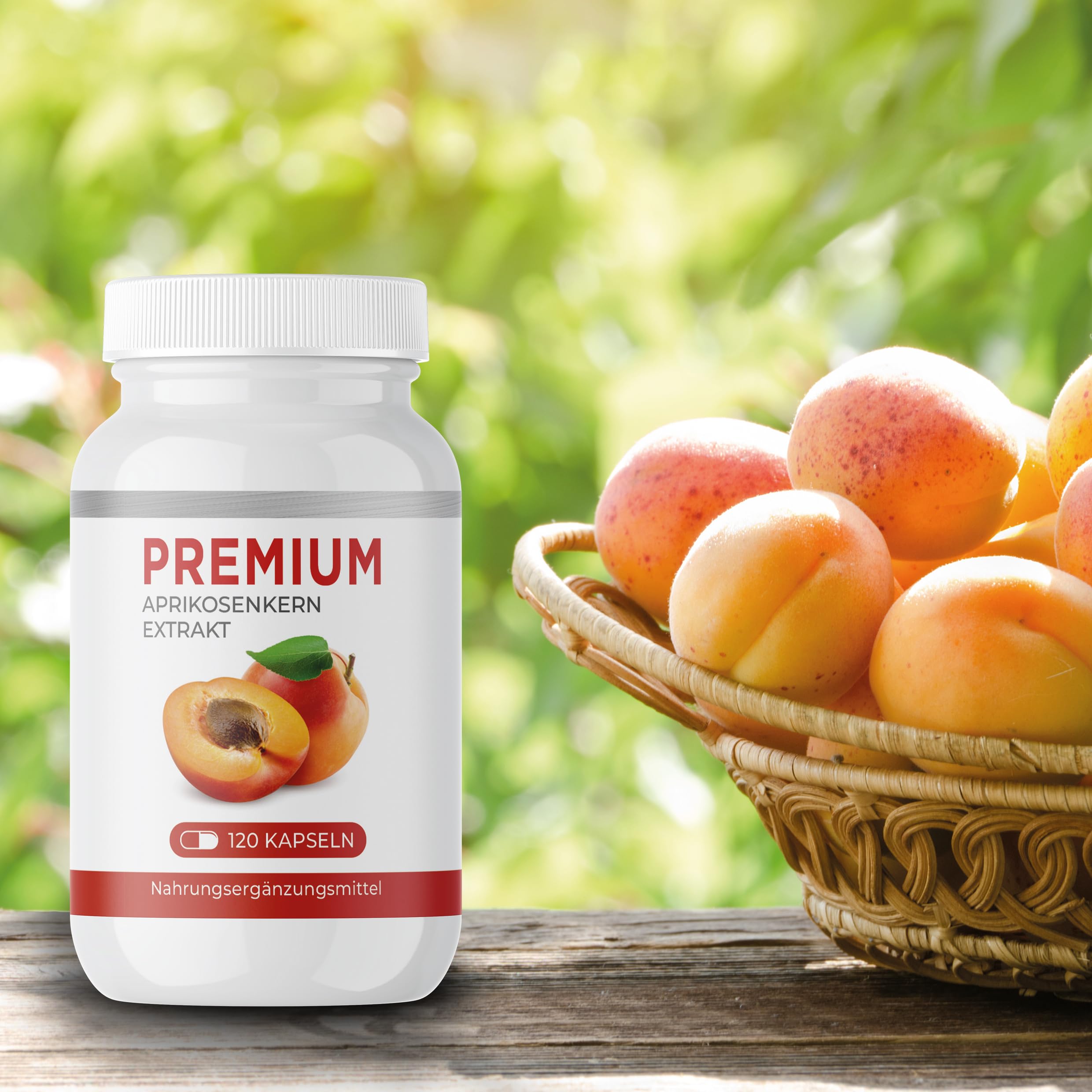 Aprikosenkern Extrakt 1000 mg (120 Kapseln) – Hochdosierter 5:1 Extrakt ohne Bitterstoffe | Mit natürlichem Vitamin C (Acerola) | Laborgeprüft & sicher | Vegan & rein