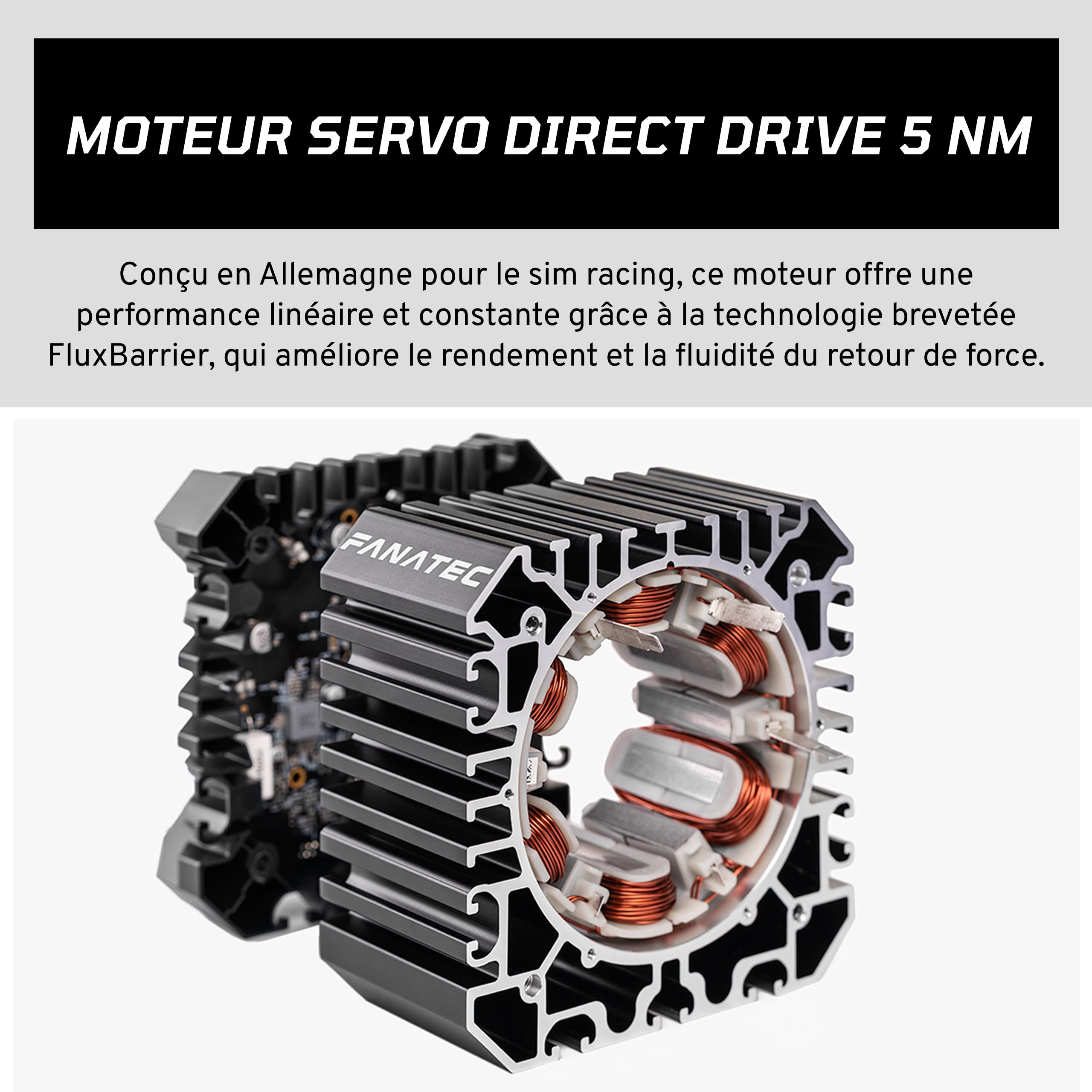 FANATEC Sim Racing CSL DD QR2 Wheel Base – Base Direct Drive 5 Nm, Retour de Force Dynamique, Système QR2 de Déverrouillage Rapide Motorsport – PC | Base Direct Drive de 5 Nm, retour de force dynamique, fermeture rapide QR2 pour sports automobiles