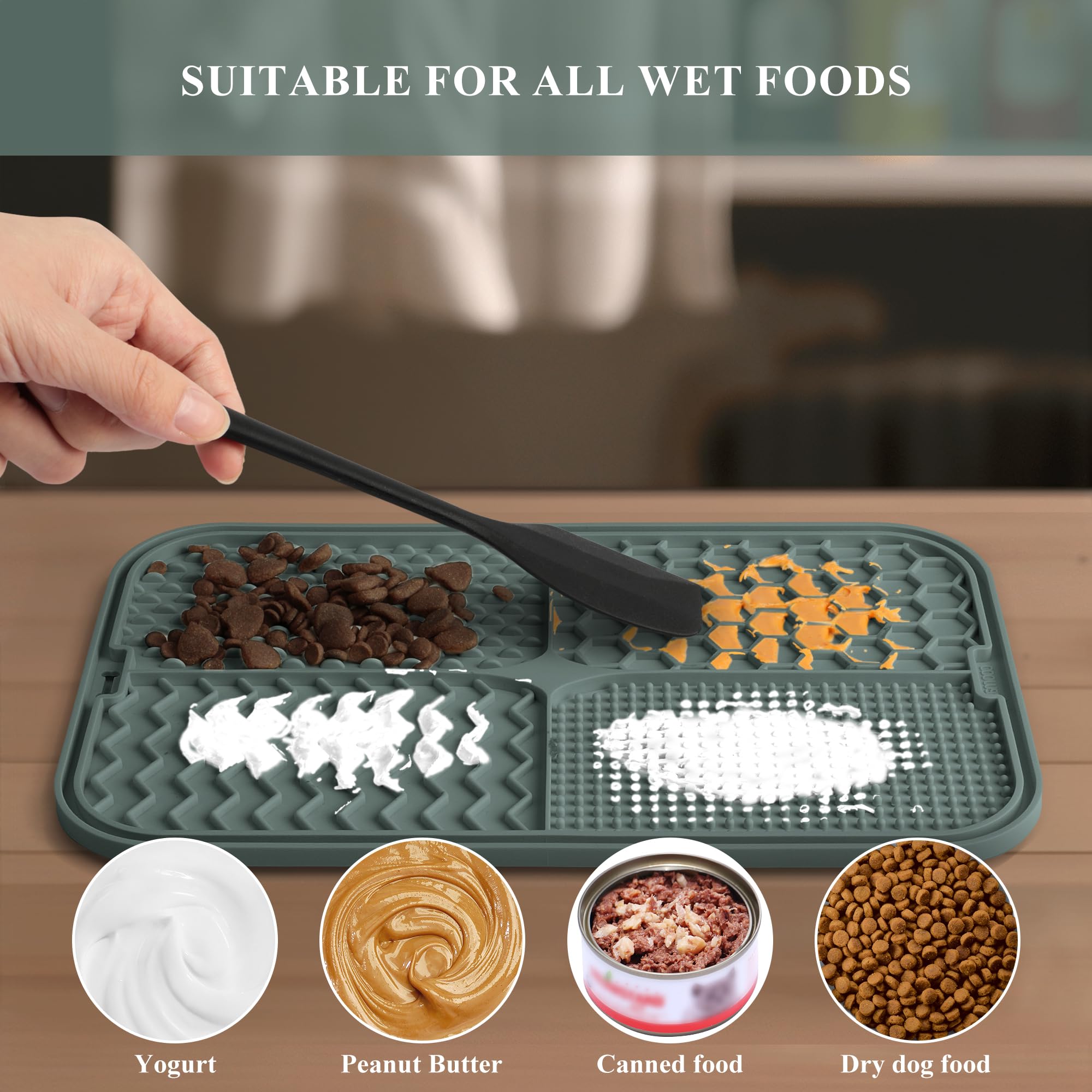 Coomazy Lick Mats for Dogs Large Dog Slow Feeding Lick Mat with Suction Cup | Si