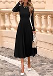 PRETTYGARDEN Robe de Chandail Femme 2026 manches longues Élégante tricot A Ligne Automne Mariage Invité Cocktail Midi Robes d'hiver