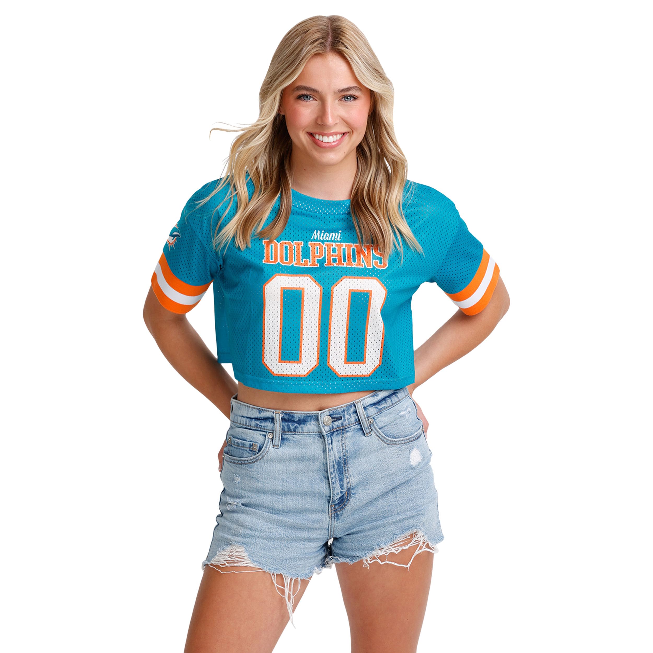 NFL Womens NFL Ladies Fashion Gameday Jersey Mesh Crop Top Shirt