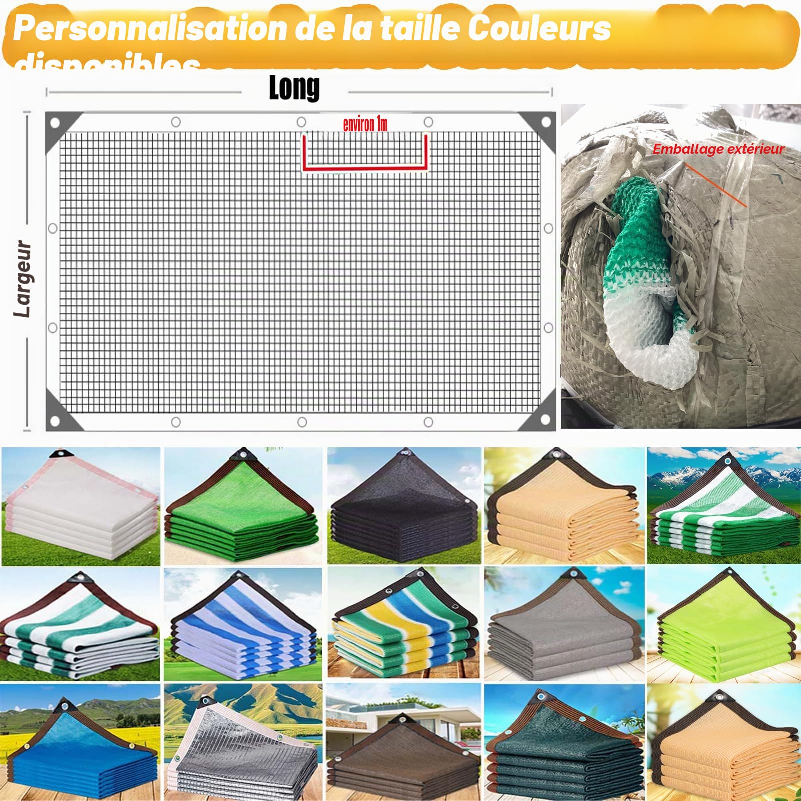Filet d’ombrage Rectangulaire 3mx4m – Protection Solaire 85% Anti-UV – pour Jardin, Serre, Potager, Pergola – Toile d’ombrage Extérieur