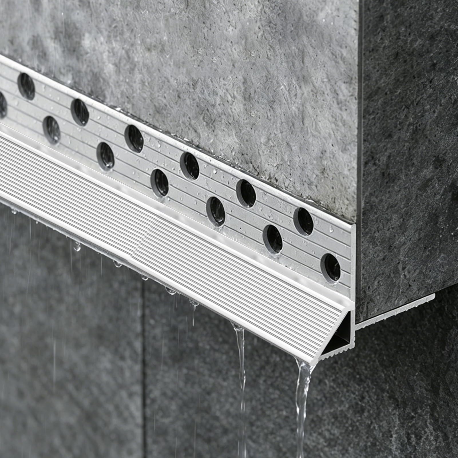 Viiguiy W12mm/0.5In Drip Edge Flashing For Exterior Walls Eaves, Heavy-Duty Aluminum Flush-Mounted Rain Diverter, Prevents Rainwater Backflow Drainage Profile(,L1m/3.3Ft)