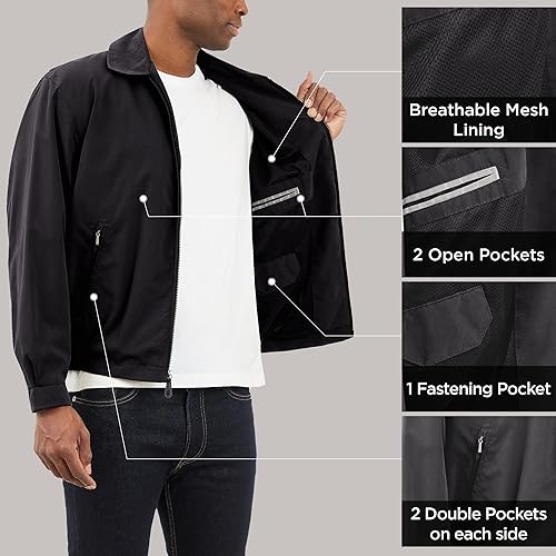 Miniatura 5 de London Fog Chaqueta de golf con cierre frontal para hombre Auburn (tallas regular y grande)