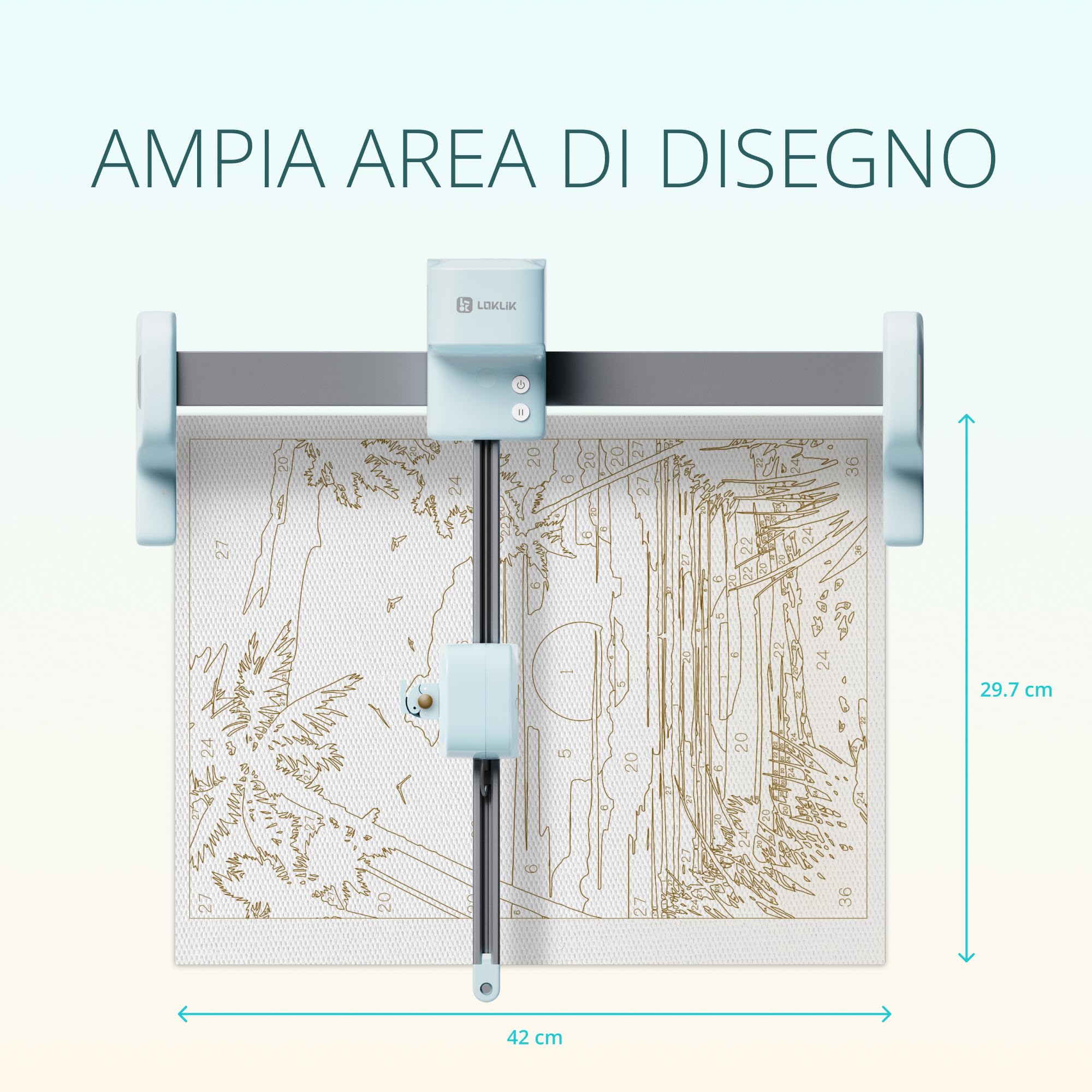 LOKLiK iPaint - Macchina da disegno con numeri alimentata per tessuto, legno, tela, cartone, vetro e altro ancora, ideale per tufting, trapunta, ricamo, regali fatti a mano e arti creative
