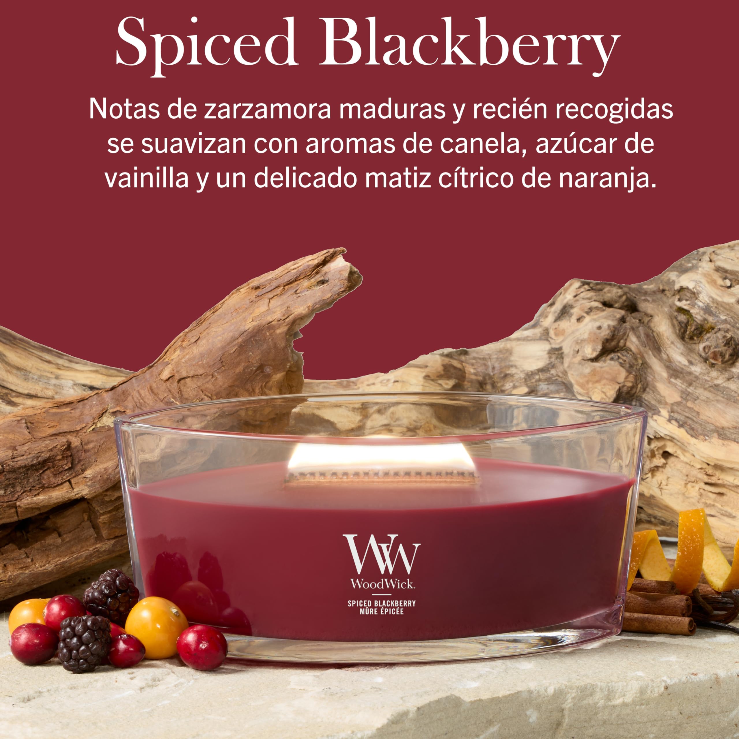 Woodwick Spiced Blackberry Świeca Zapachowa, M