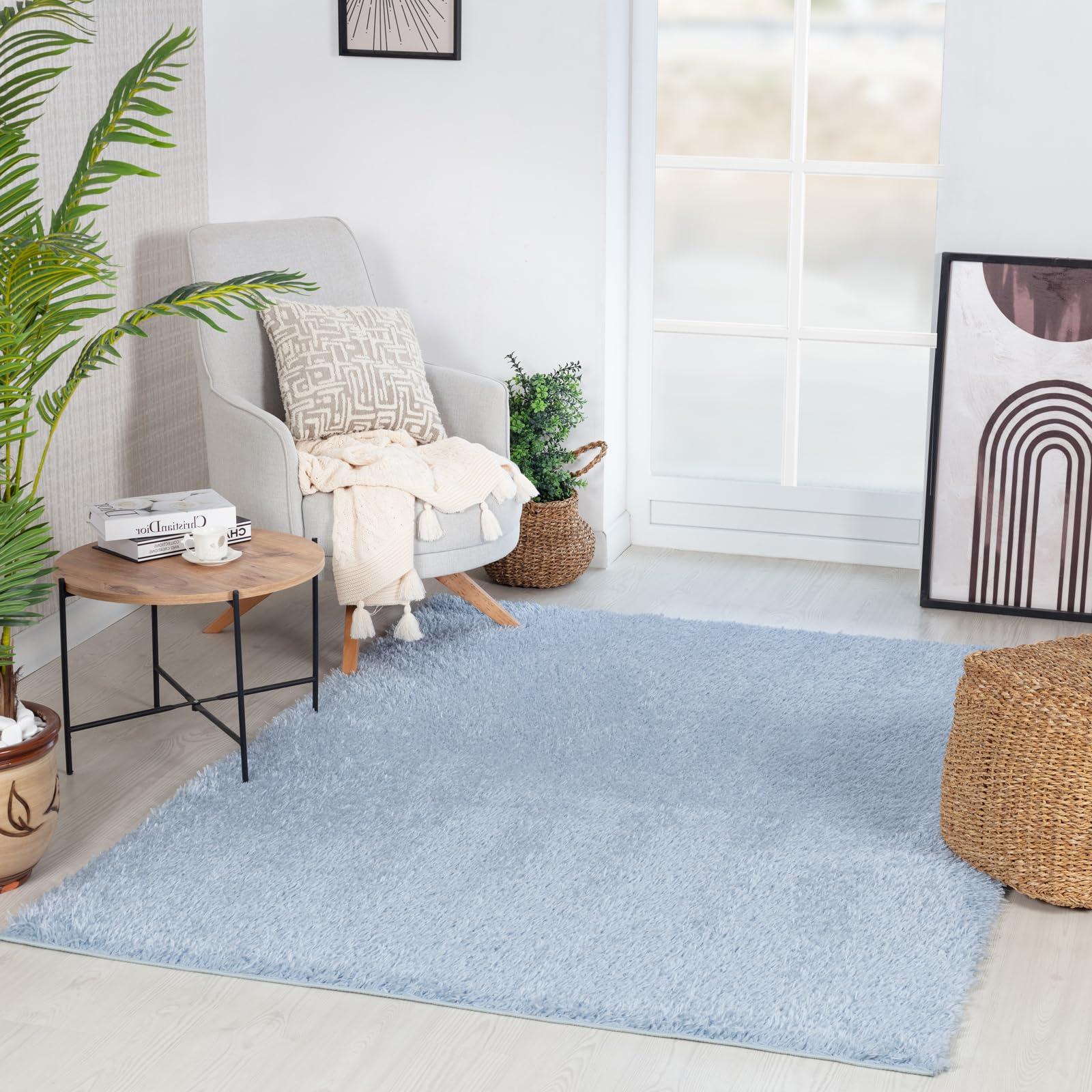 Livabliss SOSO Shaggy Rug - Blue - 100% Polyester - 160 x 213 cm
