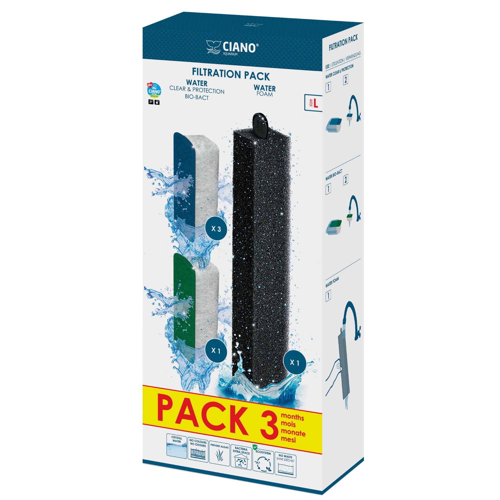 Ciano 280802 Filtration Pack 3 Mesi, L
