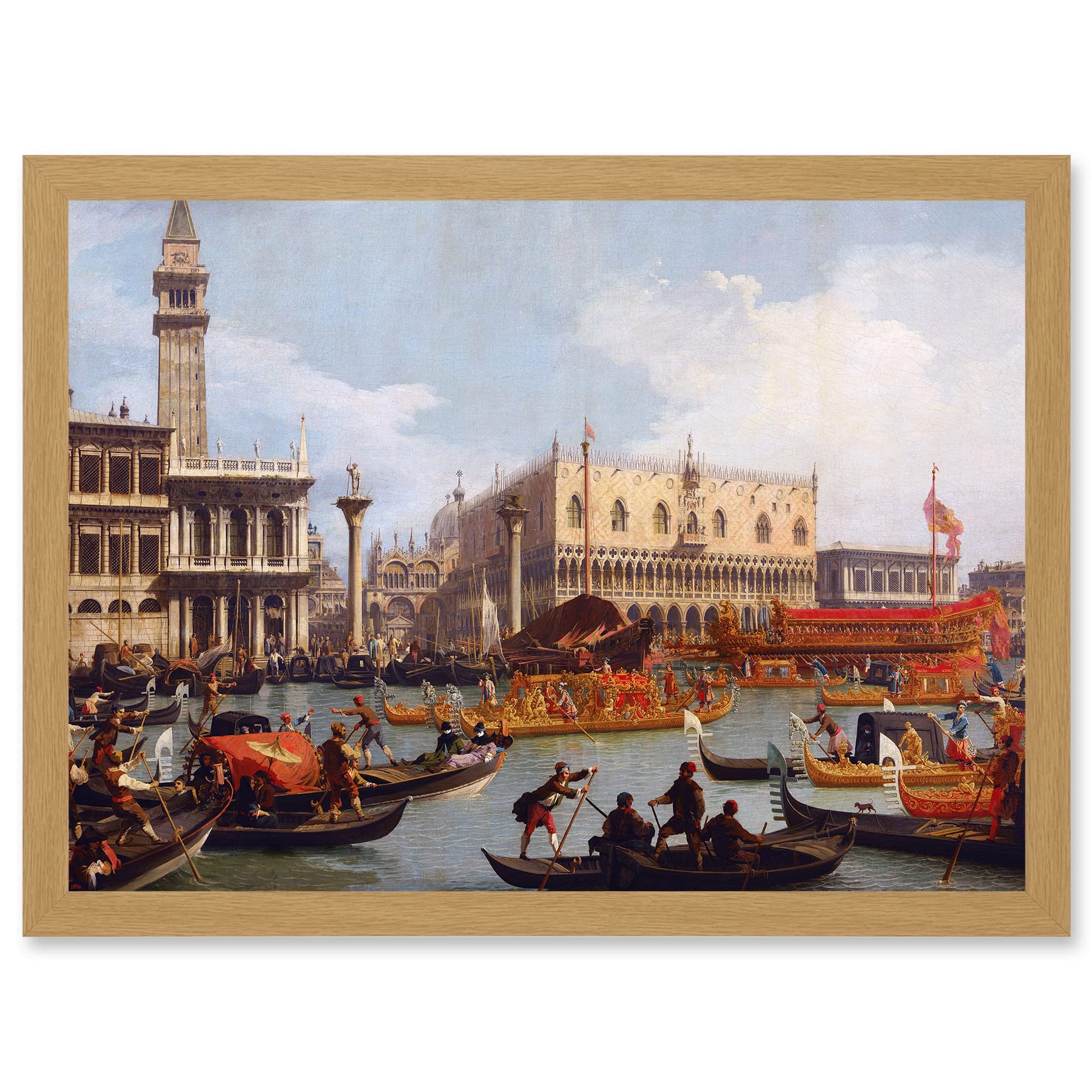 Artery8 Canaletto Bucentaurs Return Venice Italy Painting Artwork Framed Wall Art Print A4