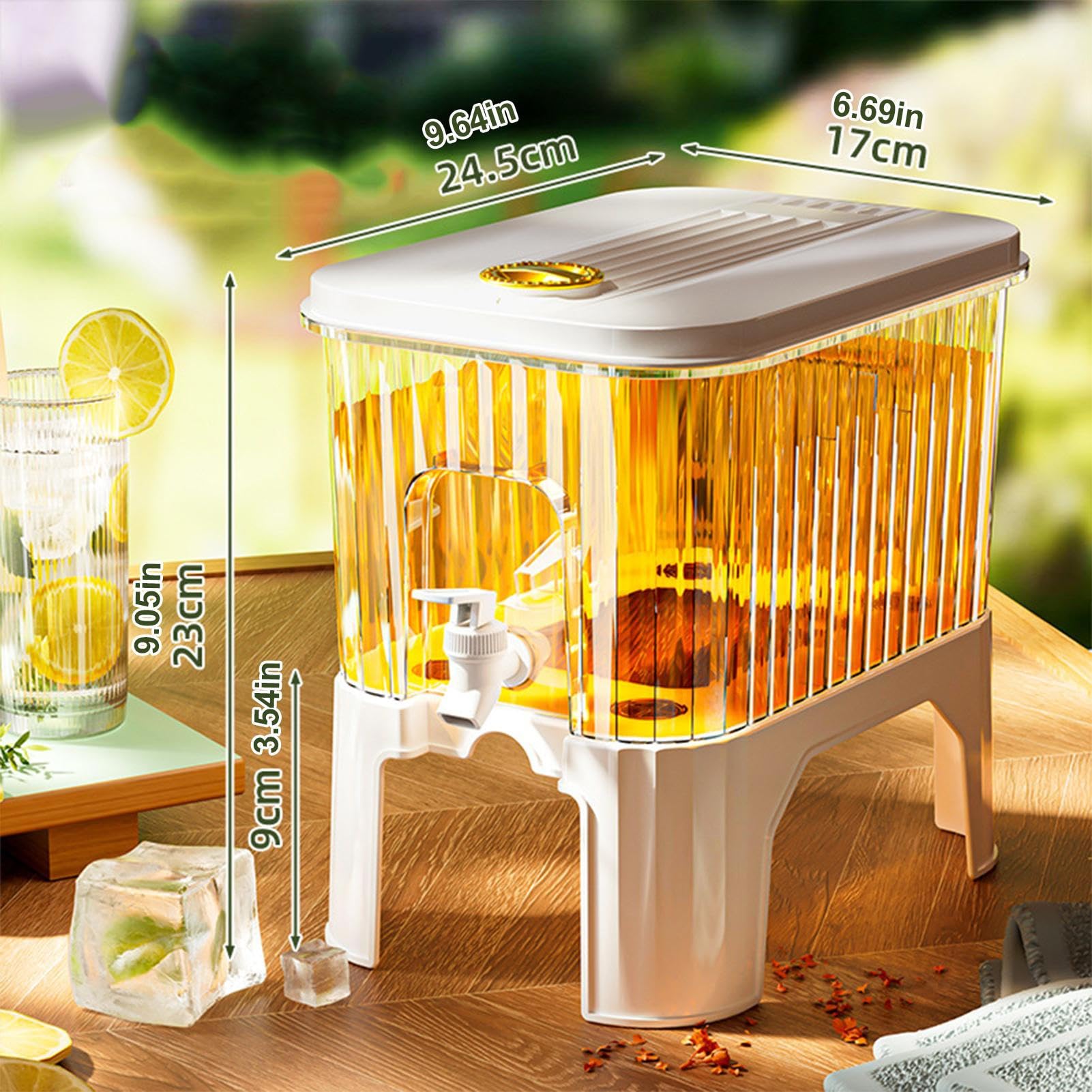 Distributore di bevande da 3/5 L con rubinetto, dispenser di acqua per frigorifero con rubinetto, grande capacità dispenser di bevande in, secchio per acqua ghiacciata ricaricabile con
