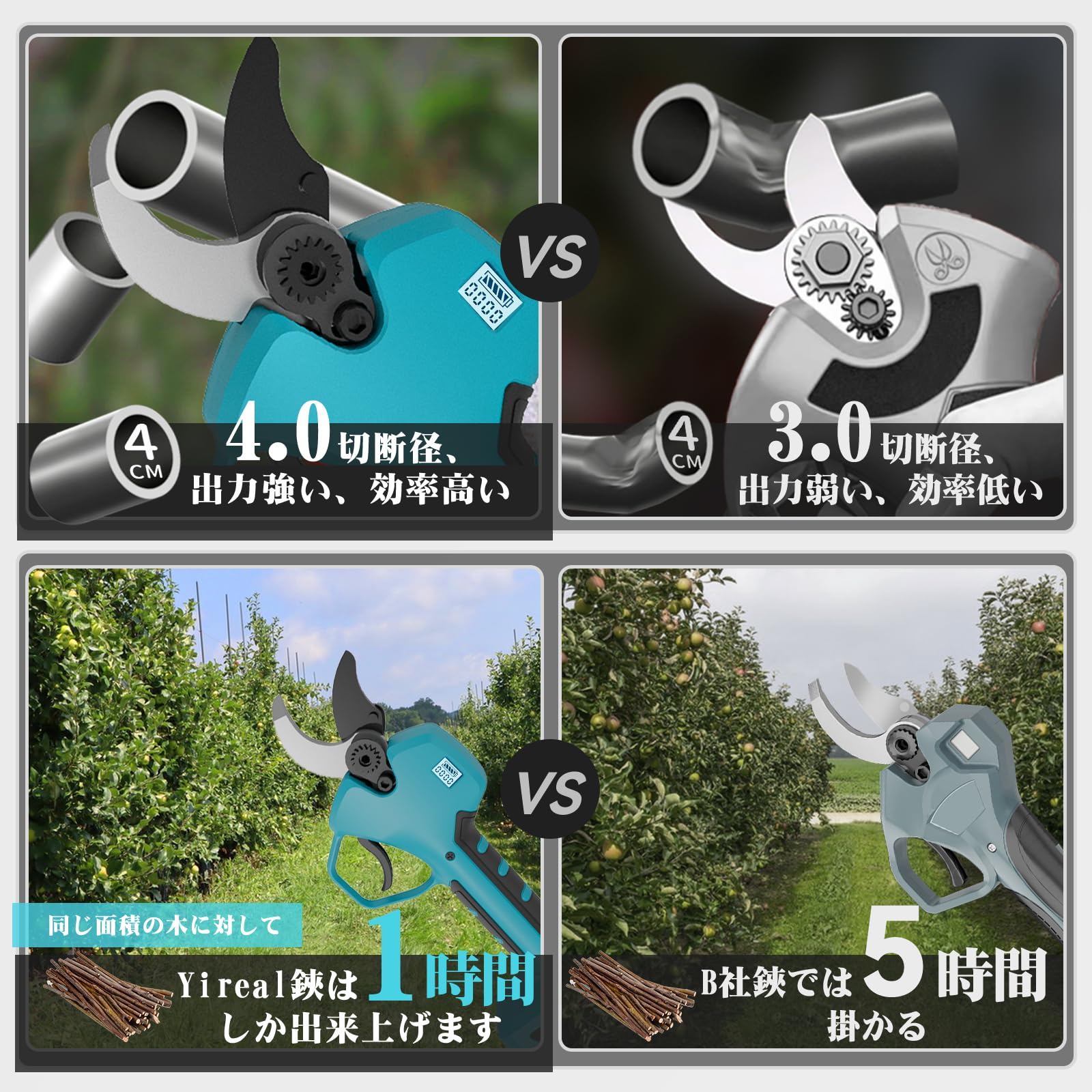 Amazon | 電動剪定バサミ 【2026強化版・山本造園会社監修】電動バサミ