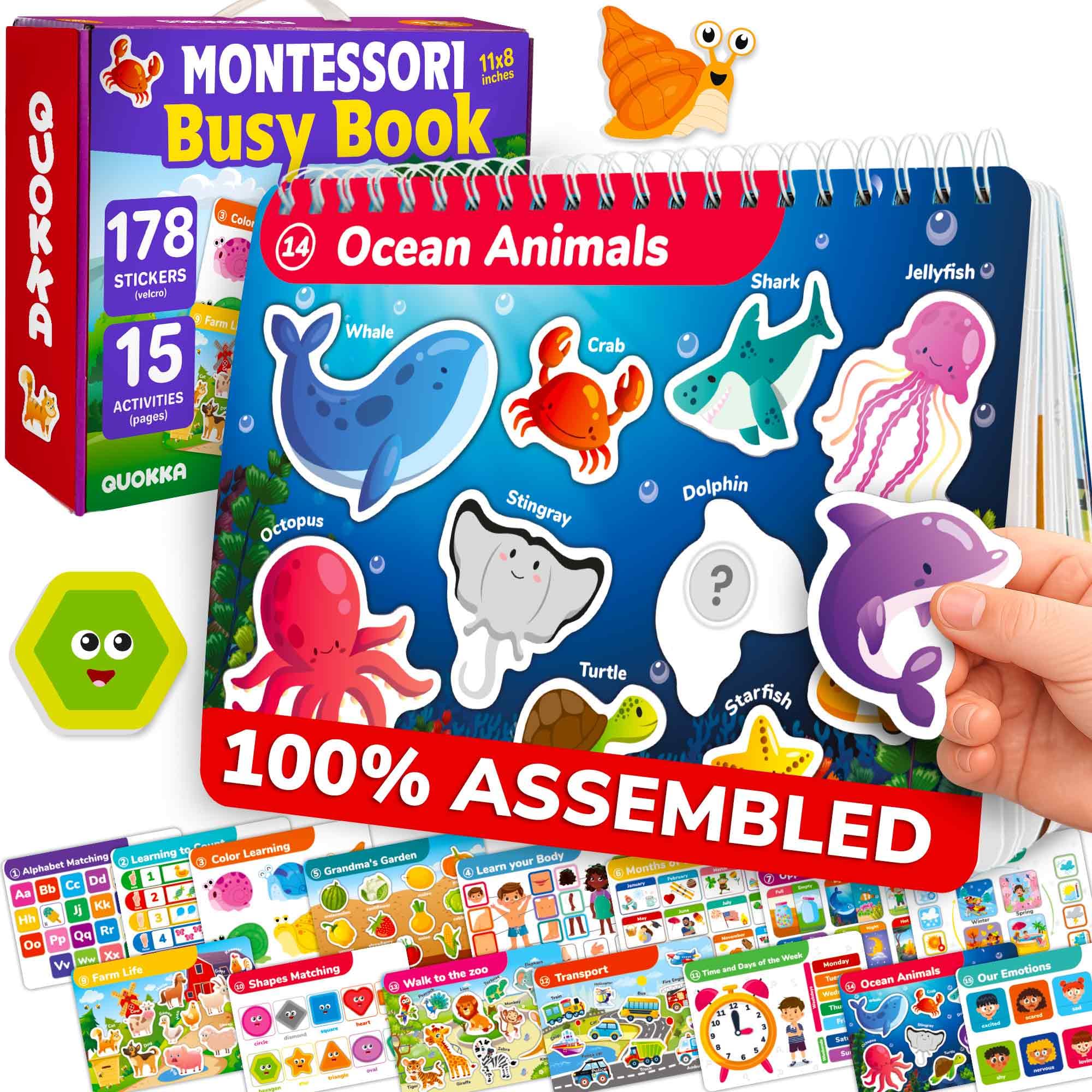 Montessori Busy Book for Toddlers 3-5 — Learning Toys for Kids 1-3 and 2-4