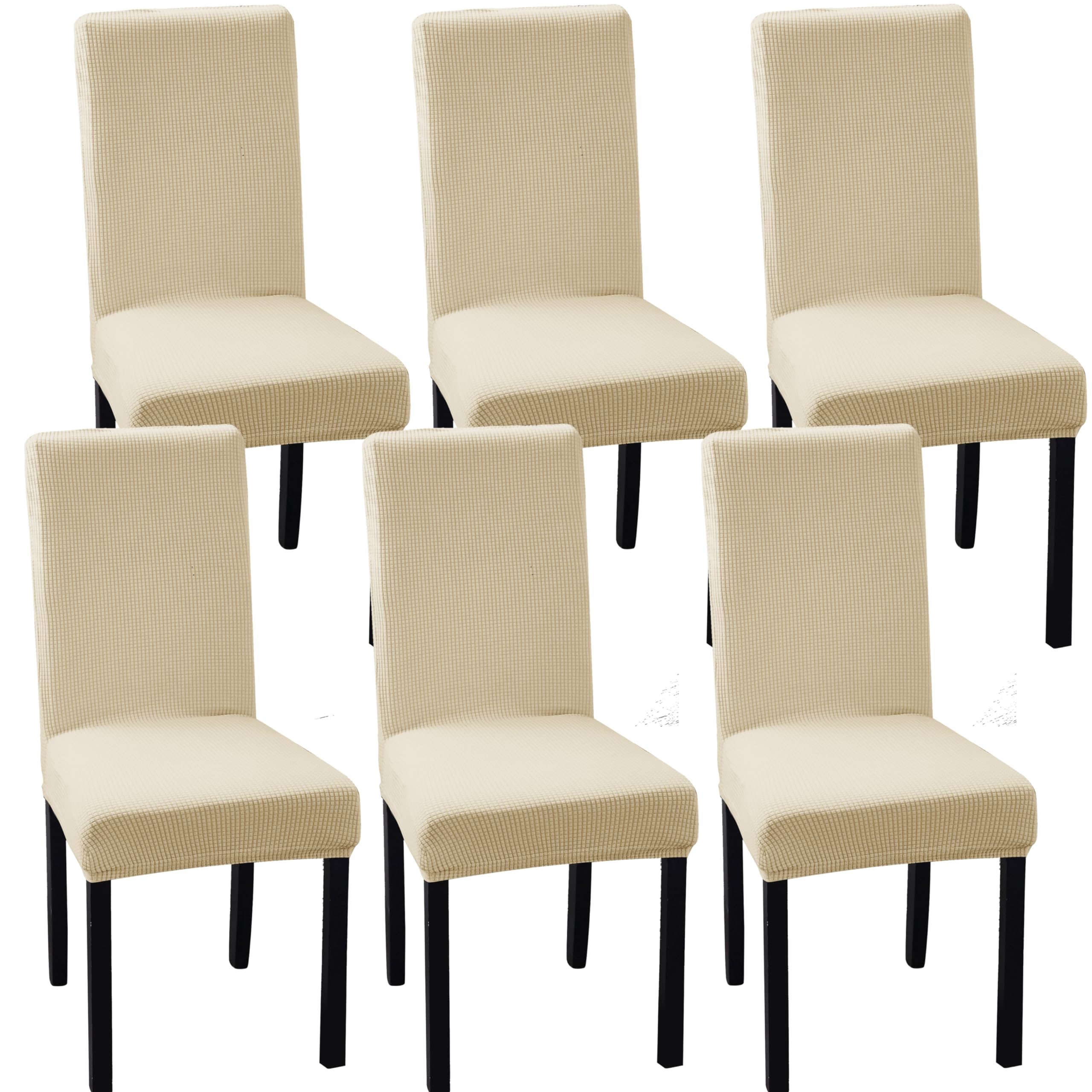 Ocves Chair Covers for Dining Room Set of 4 or 6, Stretch Dining Chair Slipcover Covers, Removable Washable Chair Covers
