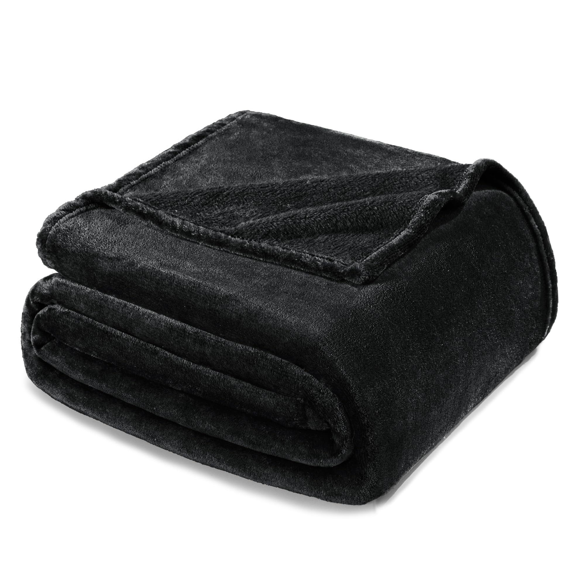 Couverture polaire plaid pour canapé noir 230x270 grand lit toutes saisons