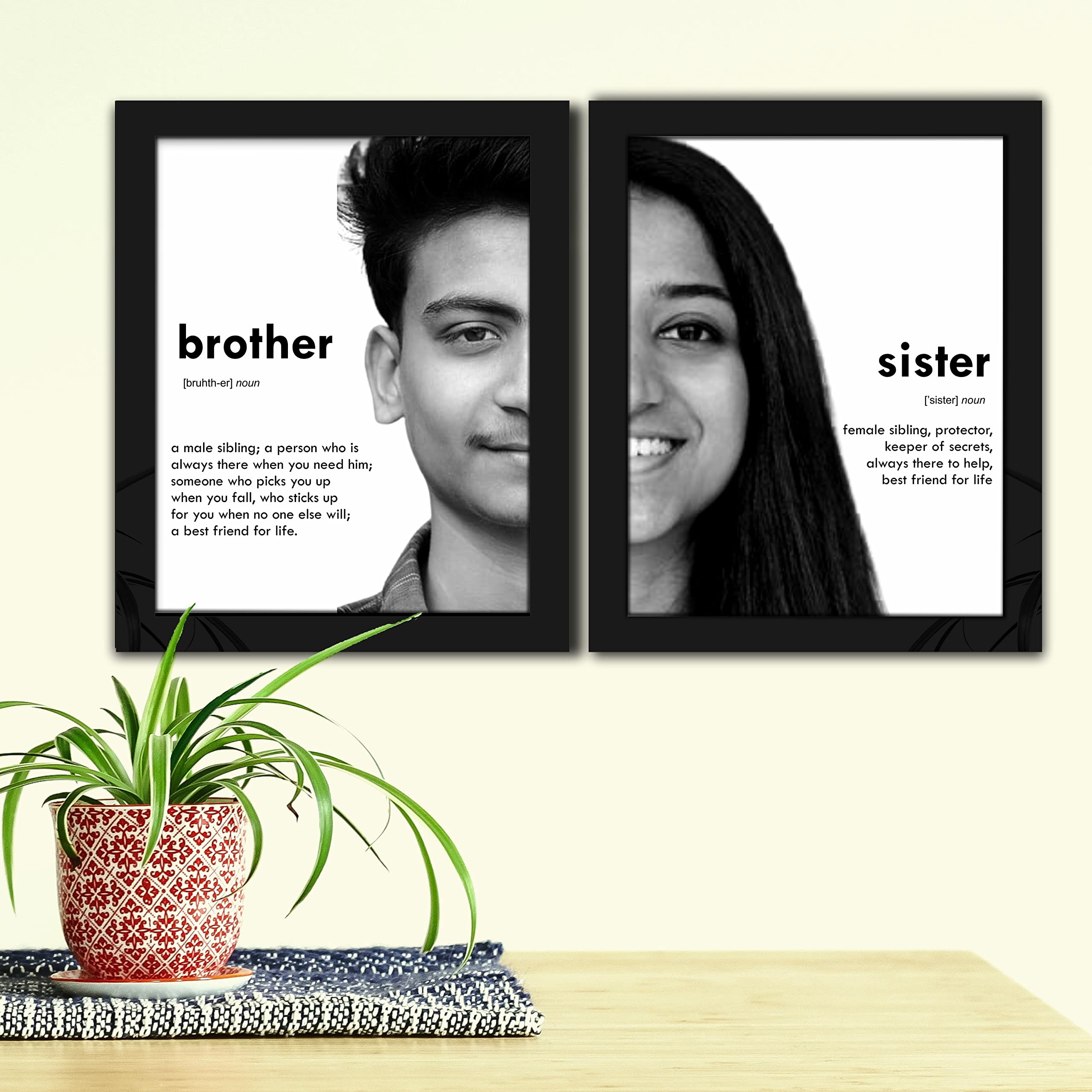 Cadre photo soul sépare frère et sœur pour décorer votre salon avec vos souvenirs