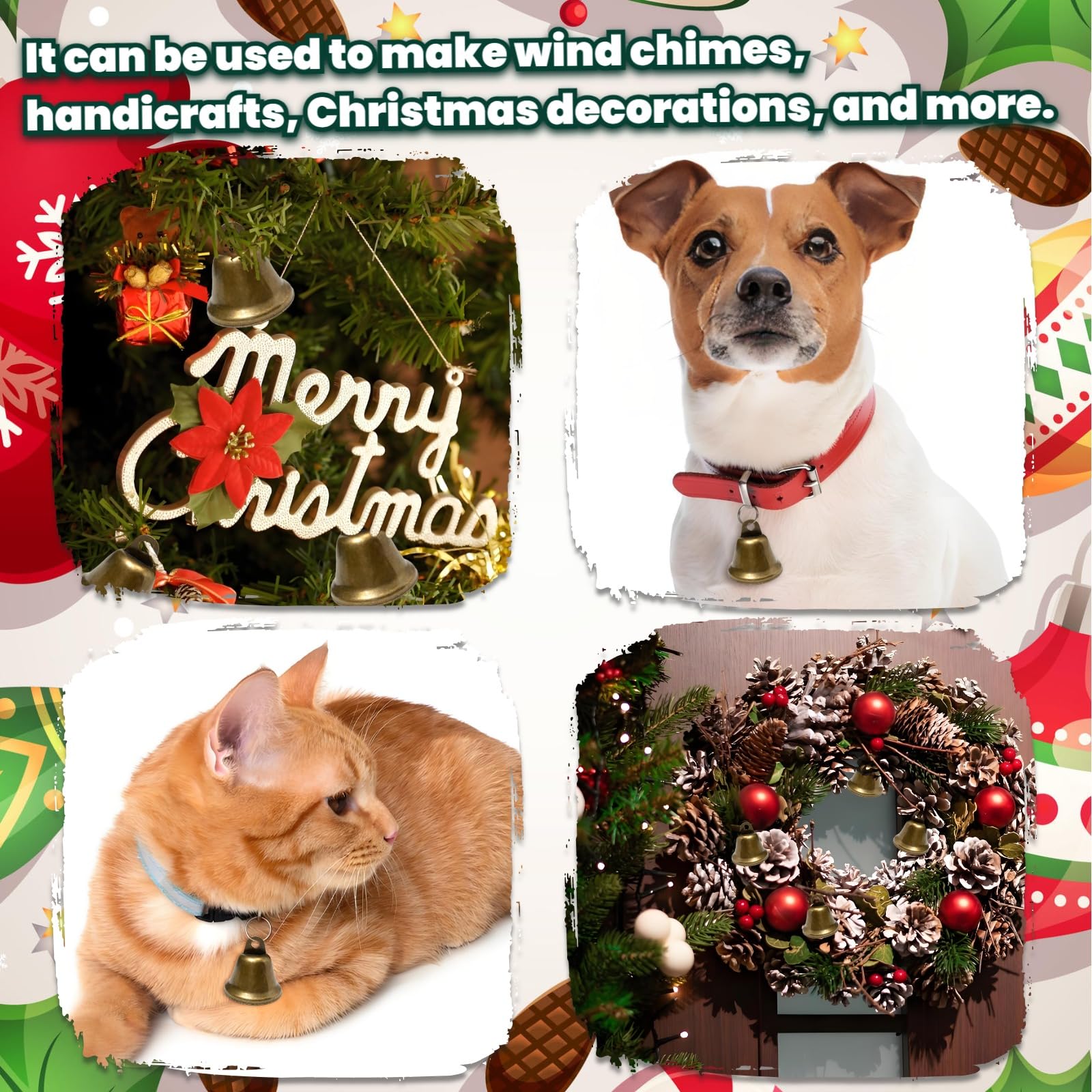 Pangutheos 35 Pièces Grelots Clochettes, 38 X 35 Mm Couleur Bronze Vintage Grelot Noel Petit Modèle à Suspendre Cloches Et Grelots Noël Idéal Pour Décorations Noël Les Loisirs Créatifs Carillon