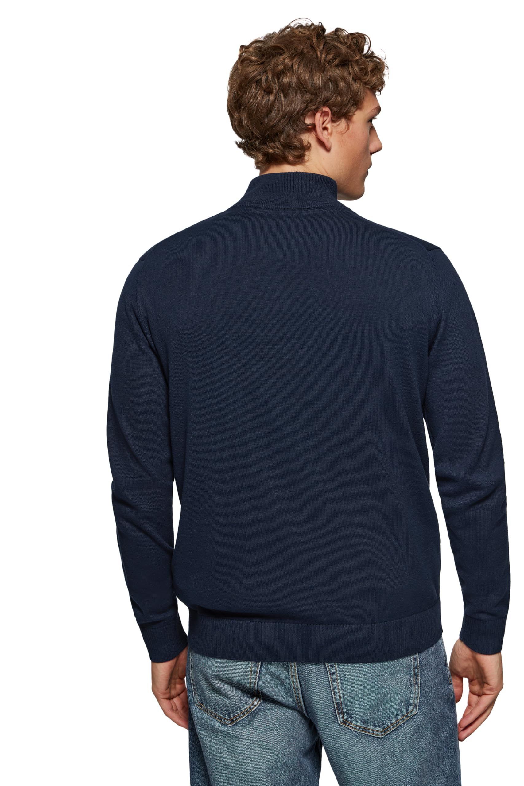 Polo Club Maglione Uomo Maniche Lunghe Maglioni con Cerniera sul Collo Pullover 100% Cotone