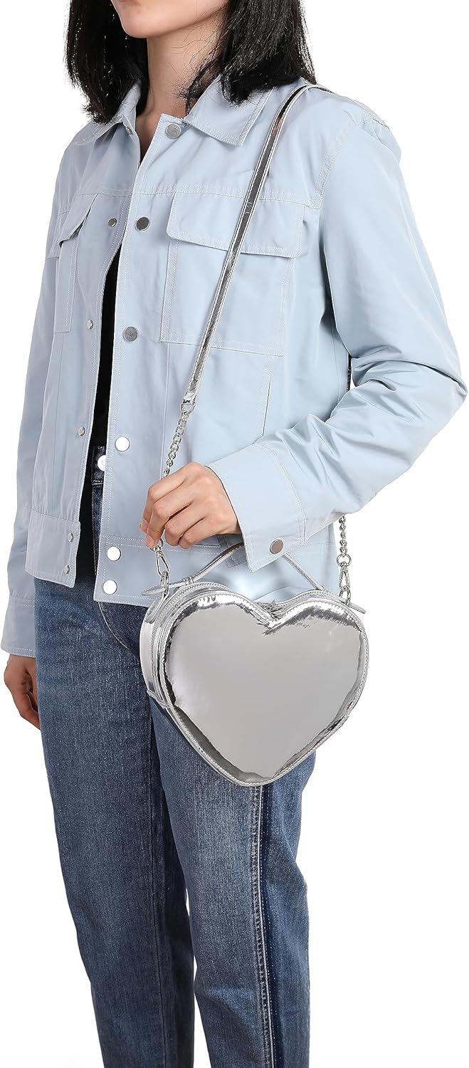 lola mae Heart Shape Crossbody Purse for Women – Cute Valentine’s Gift Handbag, Zip-Around Shoulder Bag for Teens - Image 2