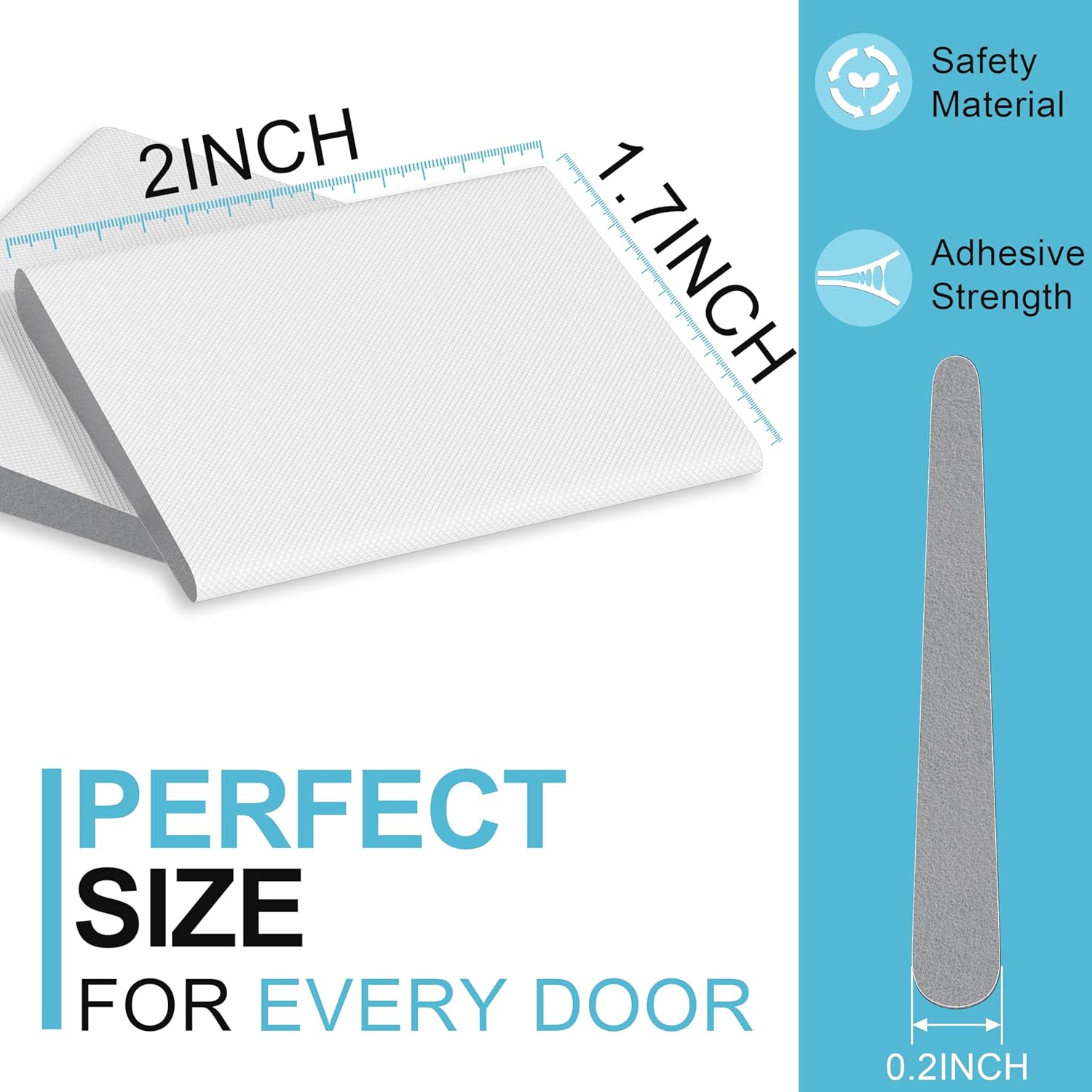 SYIPO Door Corner Seals, 12 Pieces Self-Adhesive Weather Stripping Draft Stopper Gap Filler Seal Strip (Save Energy – Installs Quickly & Easily), Ideal for Keeping Out Cold, (2x1.7x0.2” White)