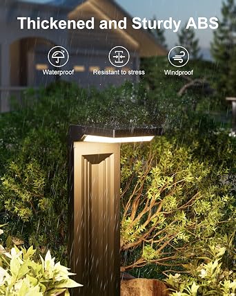 6 Pack Solar Powered Pathway Lights Outdoor Waterproof 30 LED Bright Walkway Landscape Lamp for Outside, Path, Driveway, Sidewalk, Yard, Lawn, Garden, Trail, Modern Design and 2 Modes (Warm White)