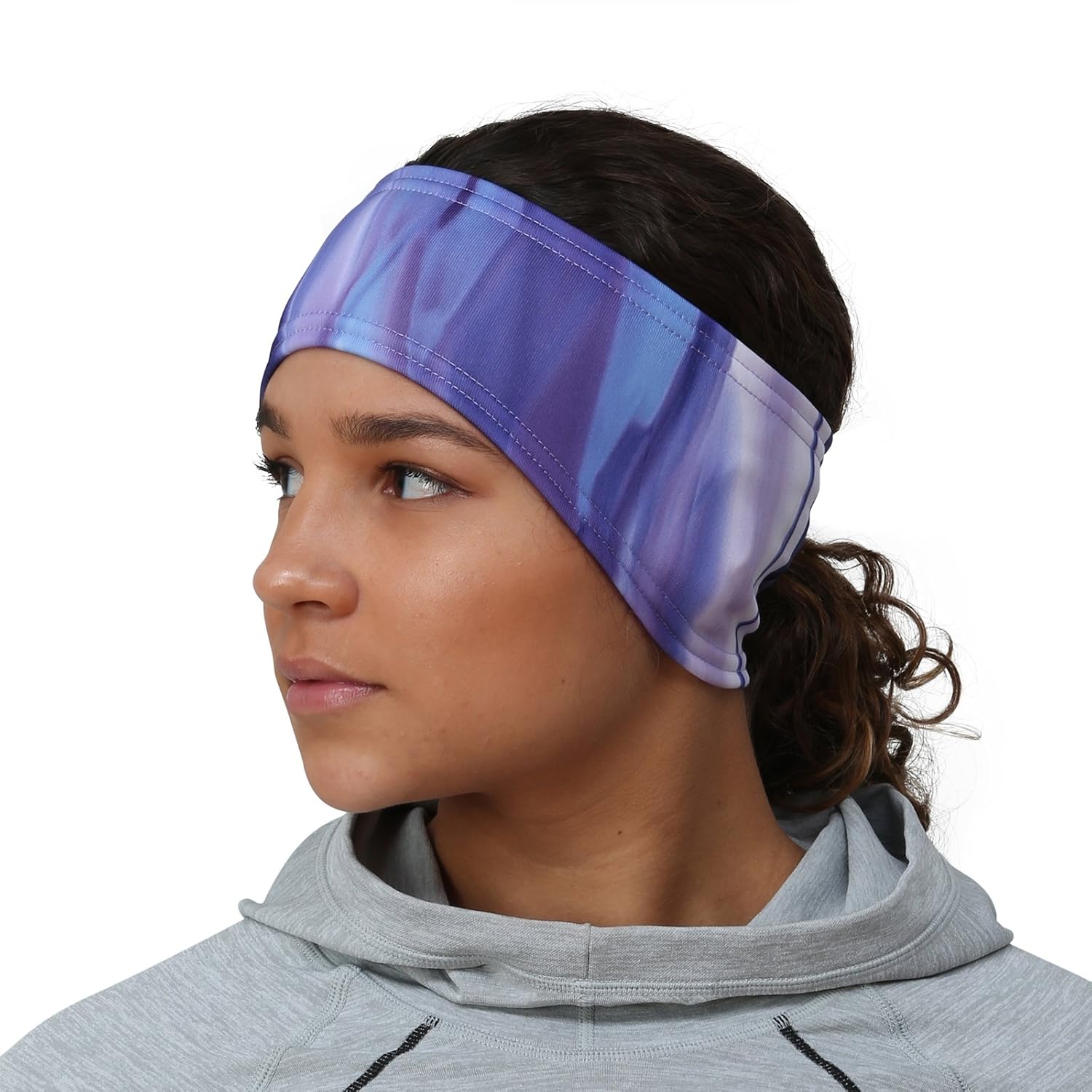 TrailHeads Print Headband | Ponytail Headband for Women | Ear Warmer for running and hiking - purple waves