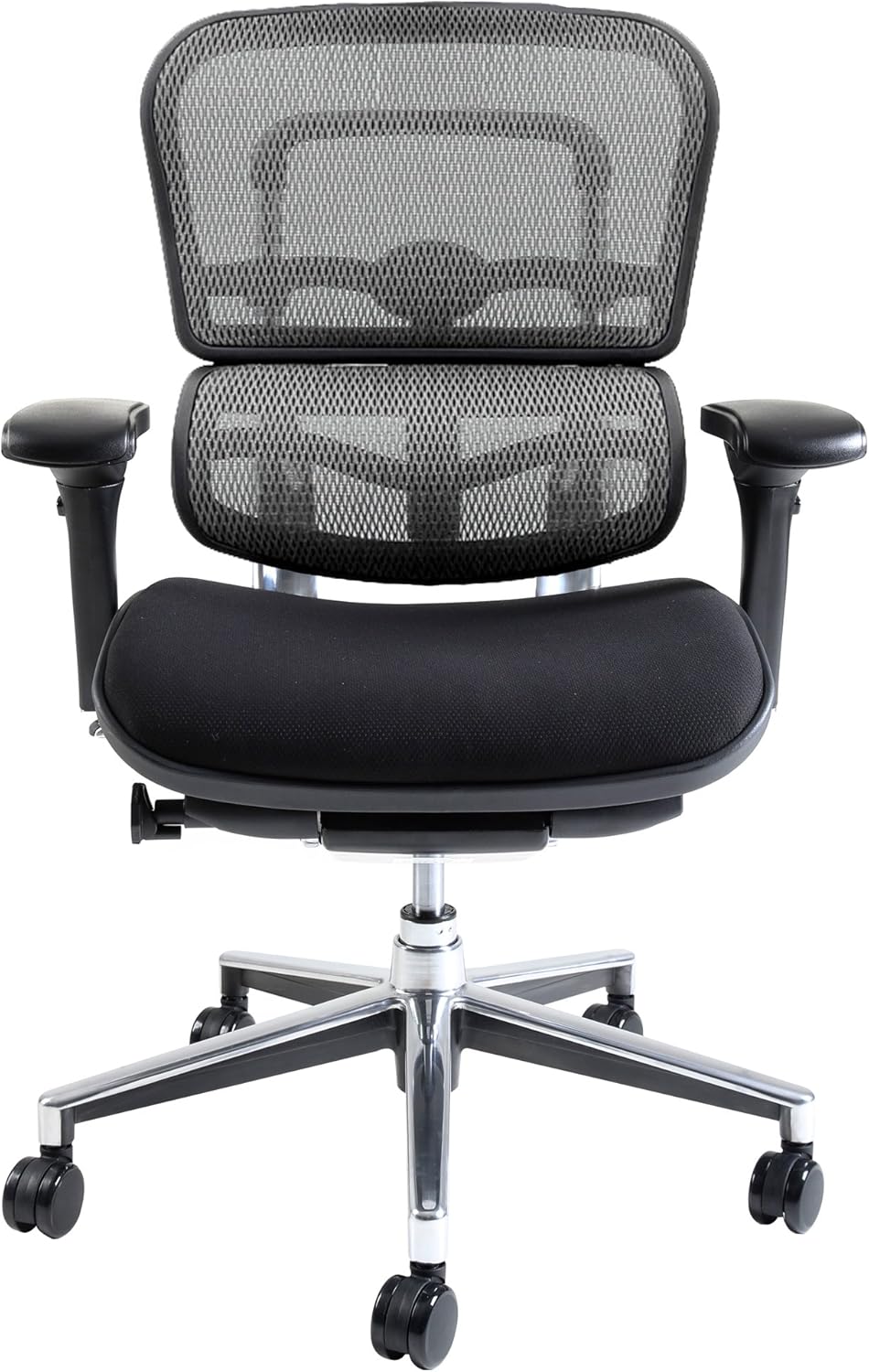 Ergohuman Basic EHLBM KM10 Office Chair, Gray, No Headrests, Elastomeric Mesh, Molded Urethane