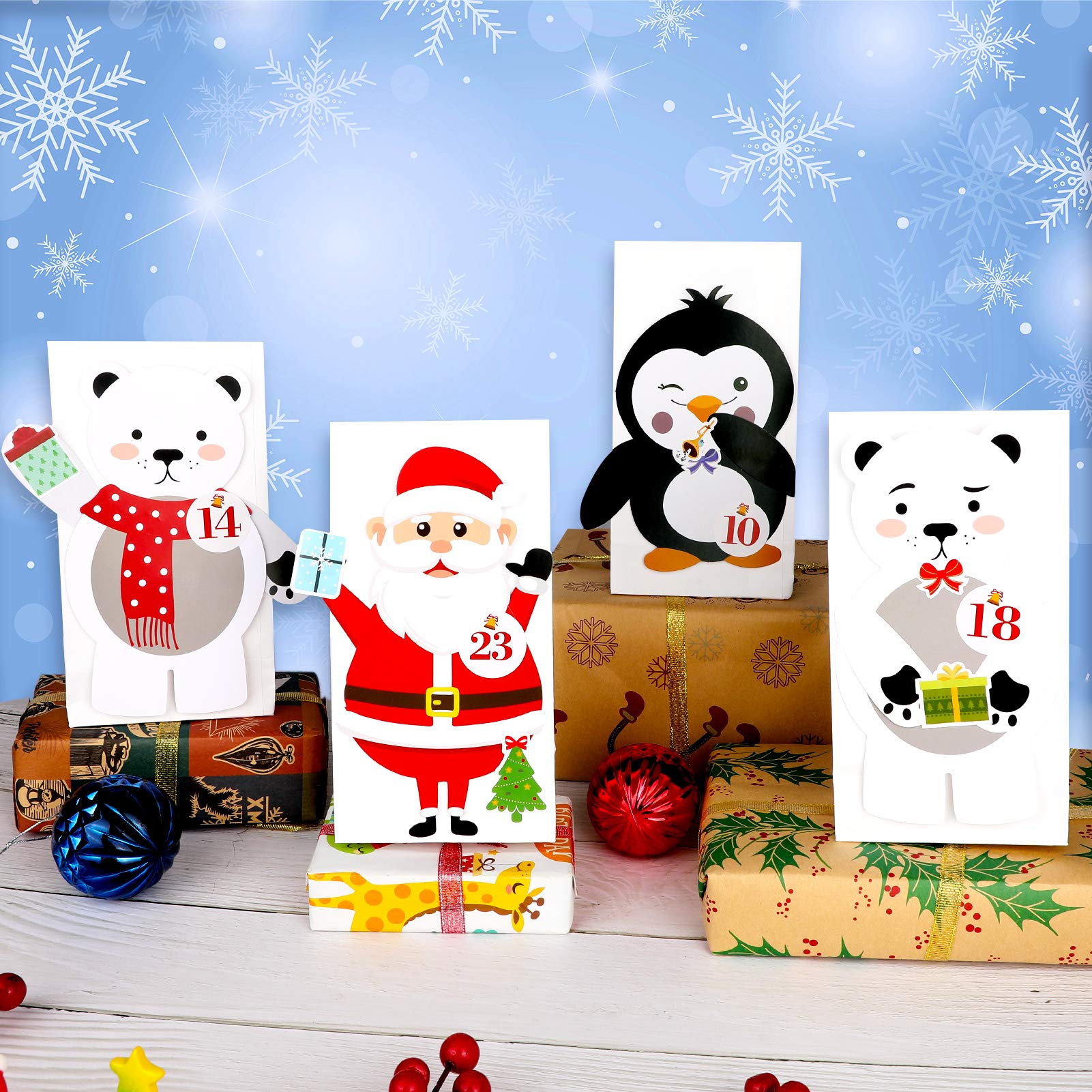 Calendario Dell'Avvento Fai Da Te 24 Pezzi | Borse In Tela Con Numeri | Per Regali E Decorazioni Natalizie - Foto 9