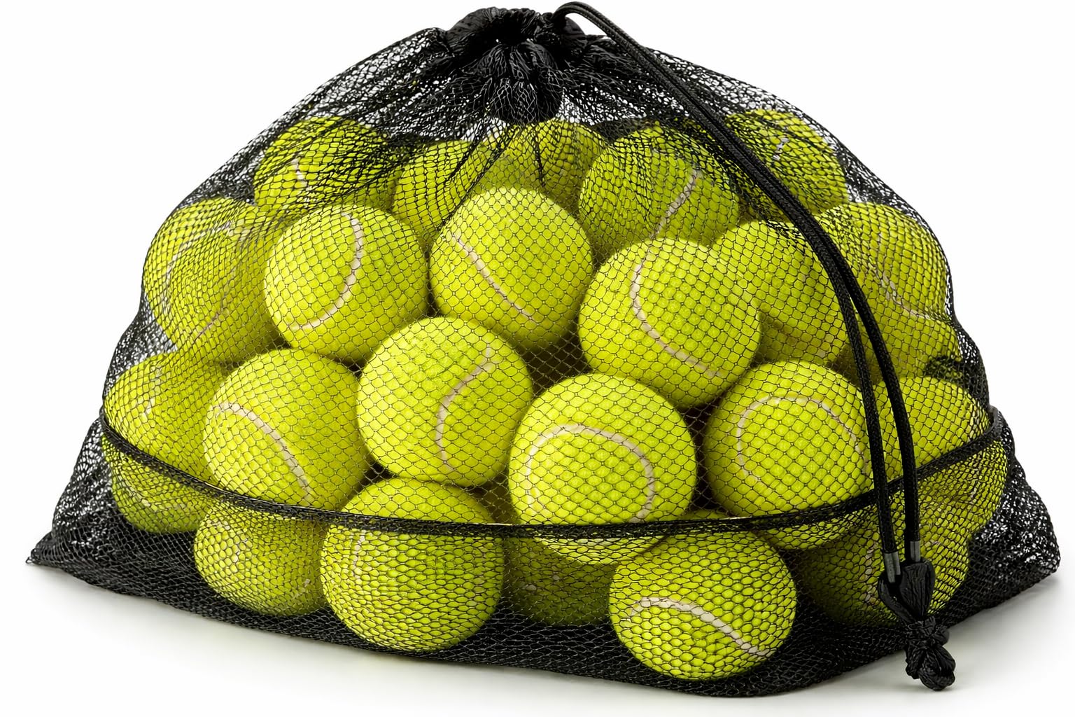 Meown Tennis Balls with Mesh Carrying Bag, Pack of 12 24 36 48 | Pressureless Training & Practice Balls for All Court Types | Durable Dog Fetch & Play Balls | Soft Rubber All-Court Tennis Balls