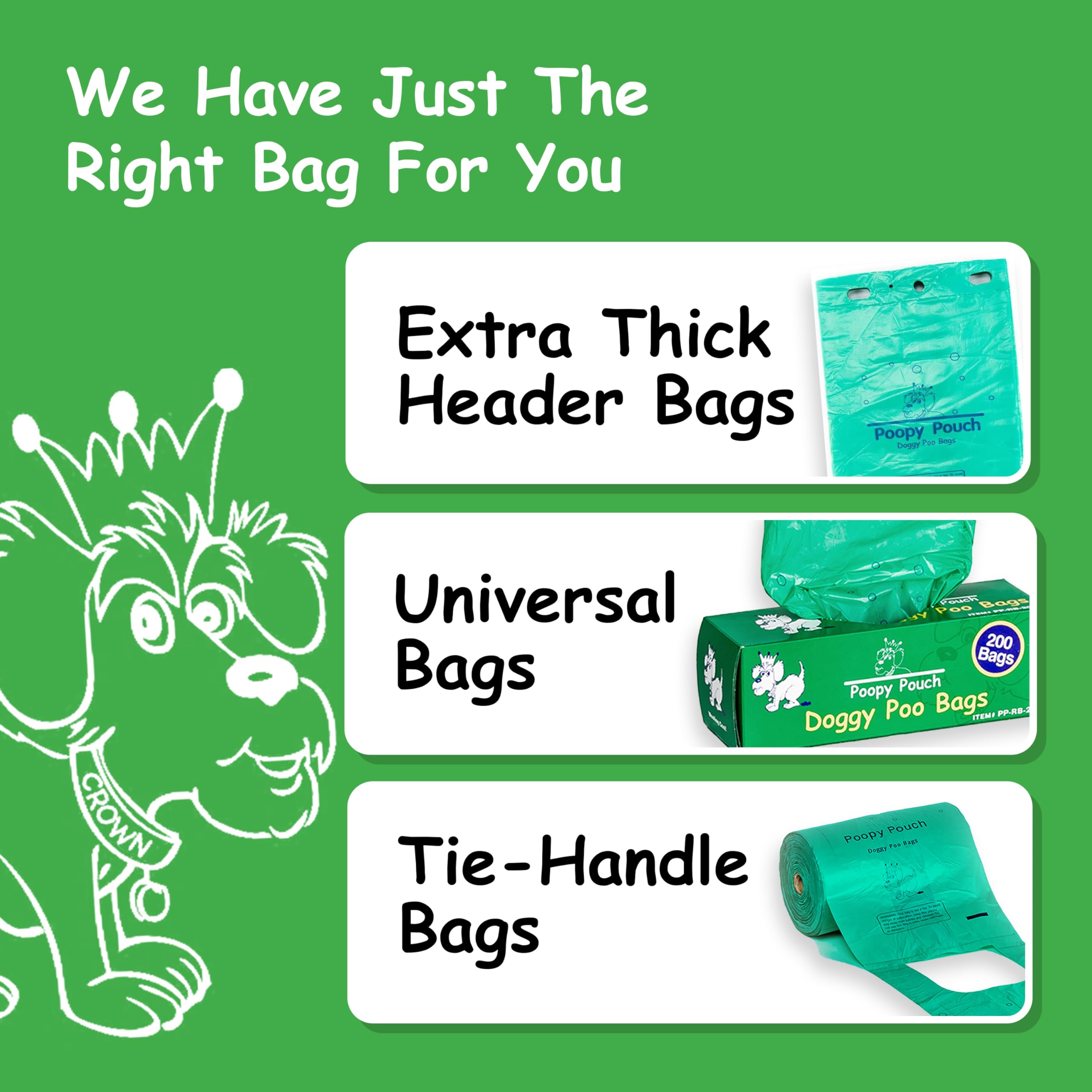 Header PP-H-200 - Bolsas de basura para mascotas (12 paquetes de 200 bolsas), caja completa de 2400 bolsas