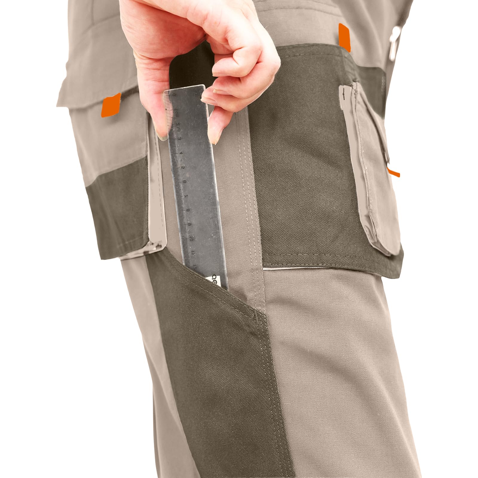 WORK IDEA Pantalones de trabajo para hombre con bolsillos Oxford en la rodilla, lona resistente