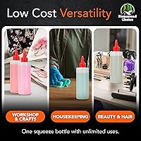 Vista 6 de Paquete de 6 botellas de plástico para salsas, botellas exprimibles de condimentos de 8 onzas para líquidos, botella de chorro sin BPA con tapa