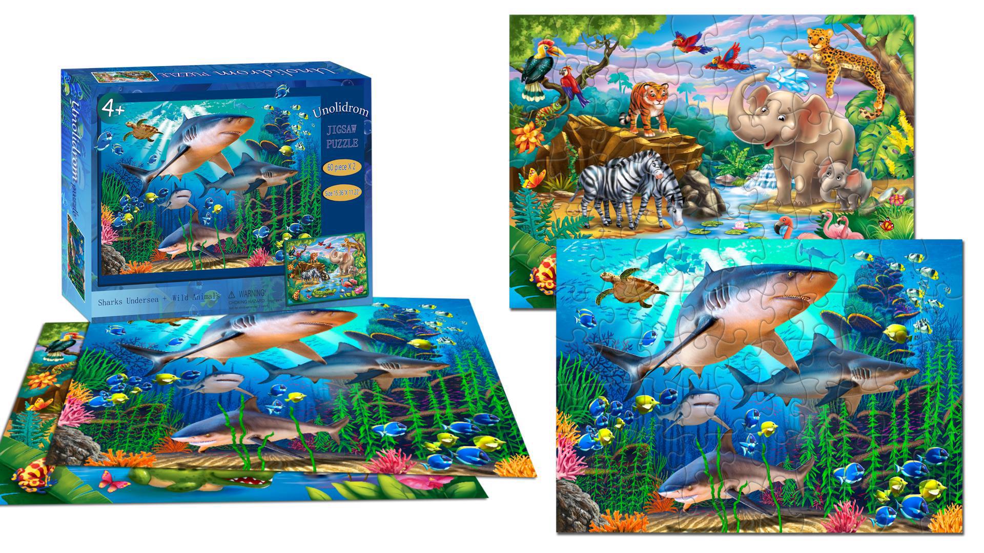 Amazon.com: Puzzles for Kids Ages 4-8 – 2 x 60 Pieces