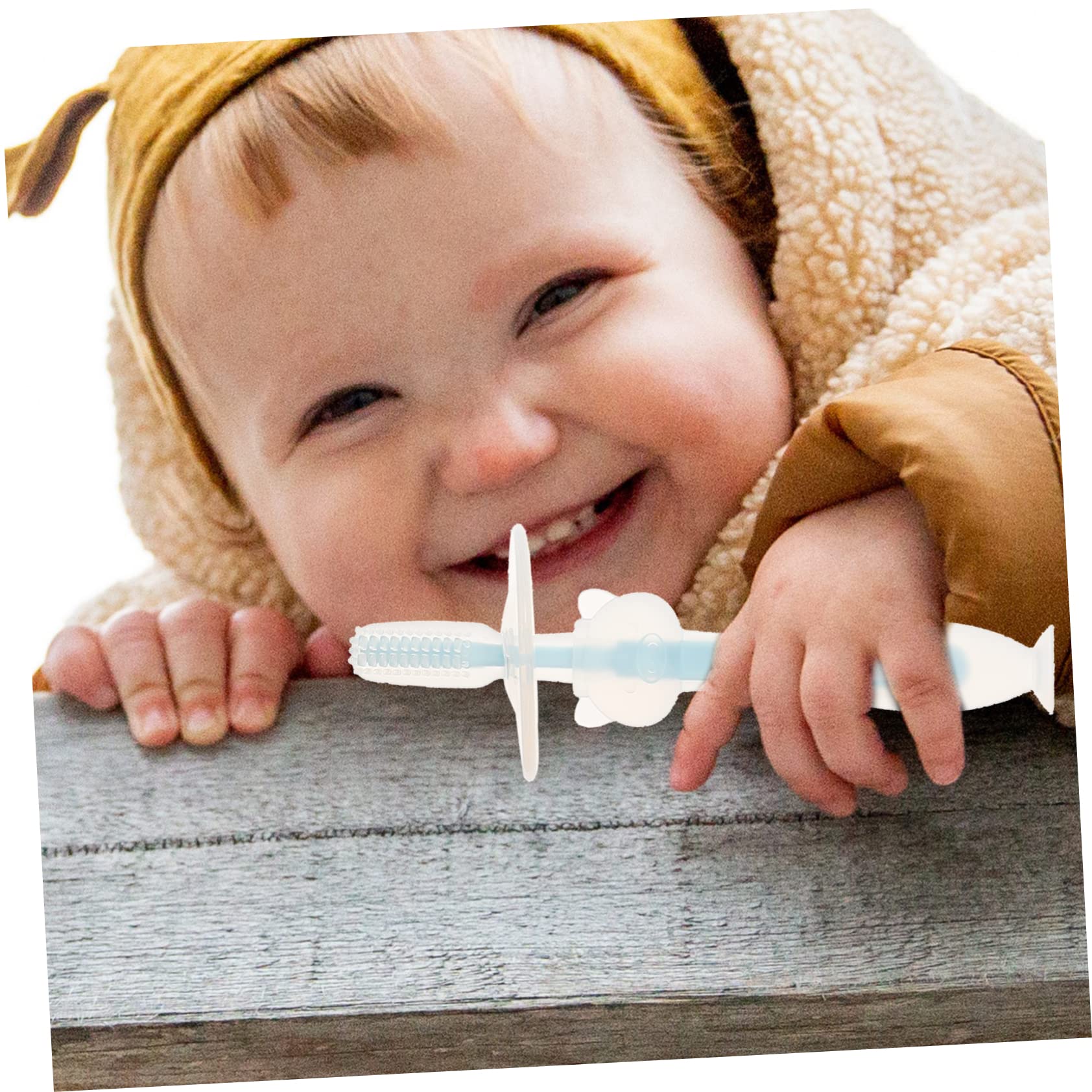 FRCOLOR Cepillo De Dientes De Bebe Pequeño Primero Paquete Múltiple Cepillo De Dientes De Silicona Cepillo De Dientes De Entrenamiento Para Bebés Gel De Sílice 4 Piezas X 5