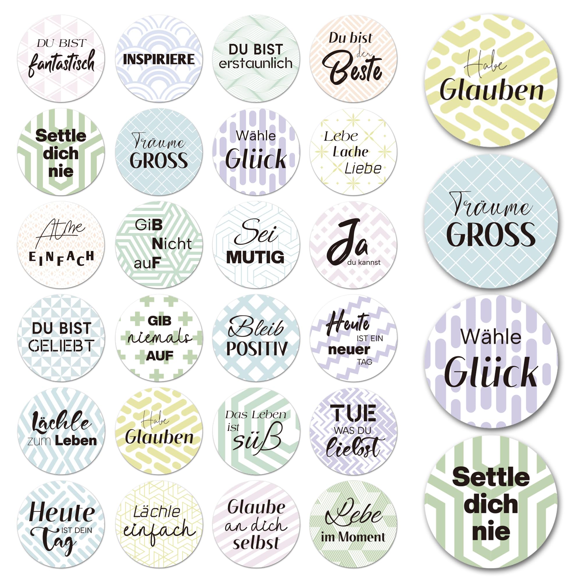 Motivationsgeschenke, 120 Stk Motivationssticker 4cm, Sticker Sprüche mit 24 Positive Affirmationen - Sprüche Aufkleber 10 Seiten - Scrapbook Stickers für Laptop, Journaling, Geschenk, Umschlag, Ski