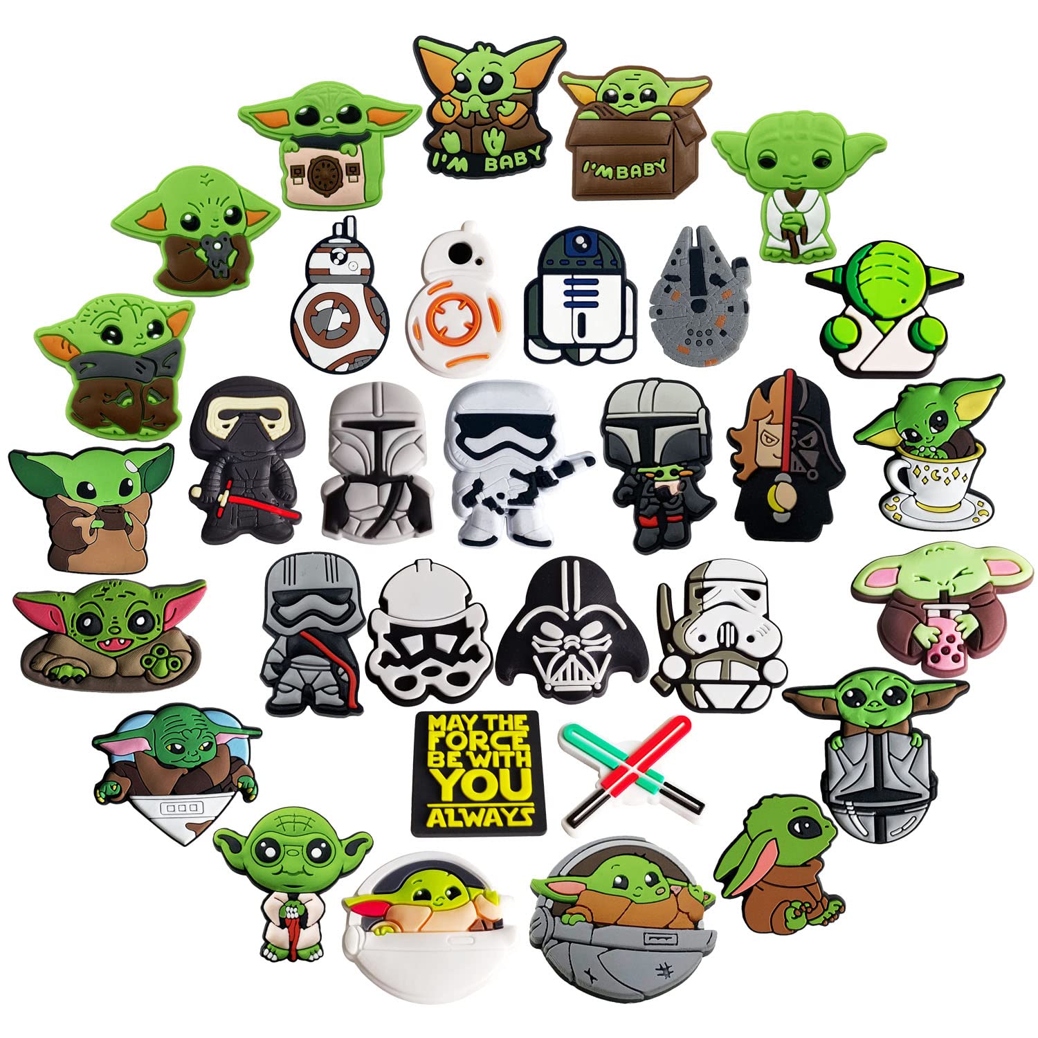 TomicyShoes Charms, Cartoon DIY Clog Sandals Buttons Decoration for Kids Slip-on, Shoelace Pins Accessorie, PVC Bracelet Wristband Charm, Birthday Party Decoration