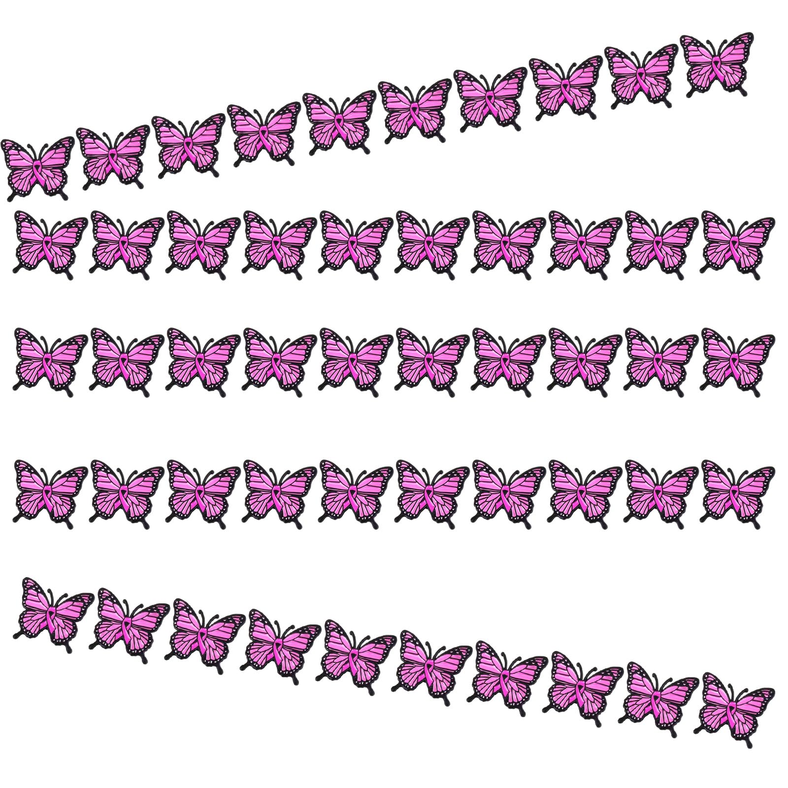 Elegante broche de mariposa de aleación Zn para educación sobre el cáncer de mama con imperdible de mariposa