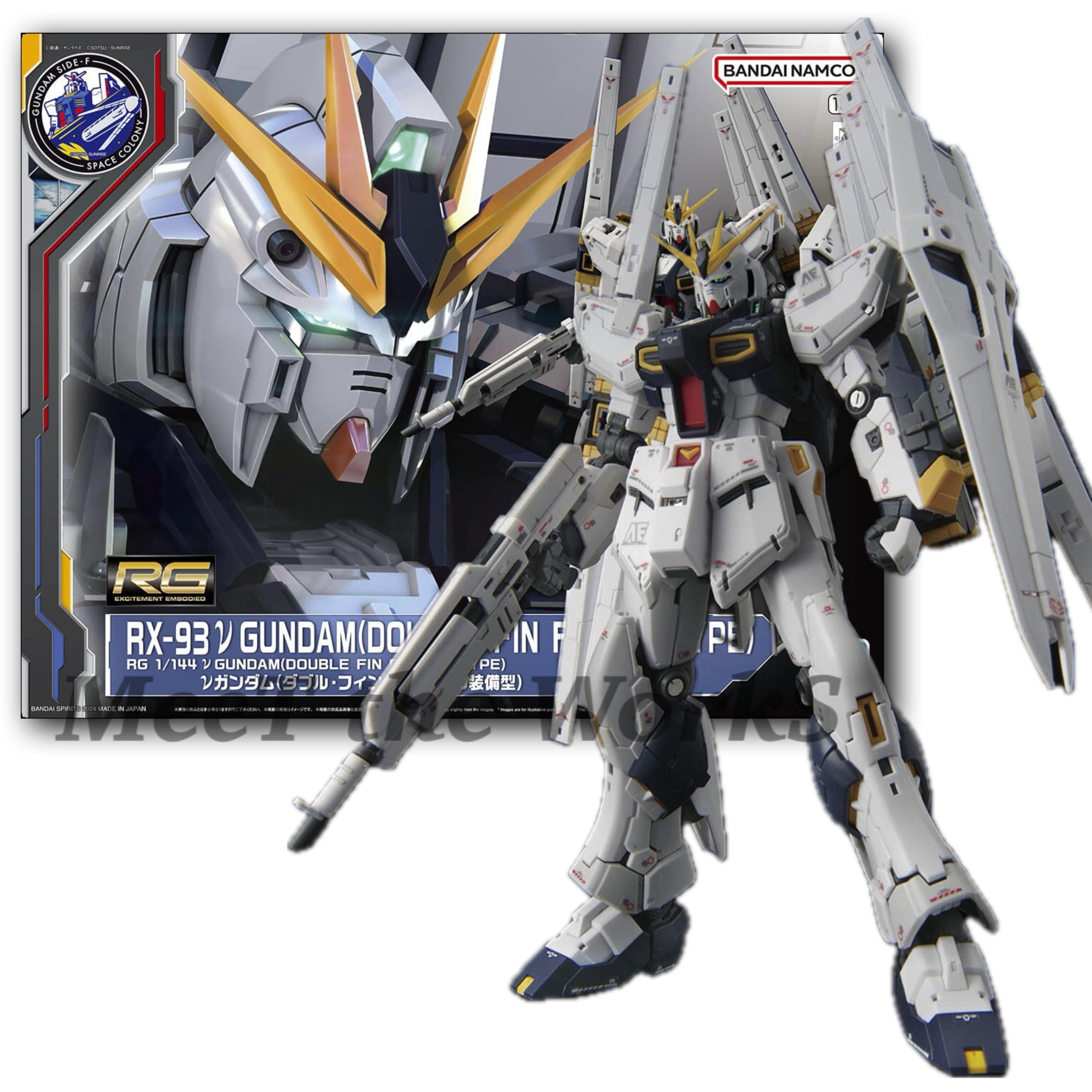 RG 1/144 Nu Gundam Double Fin Funnel Fukuoka SIDE-F Exclusive Plastic Model