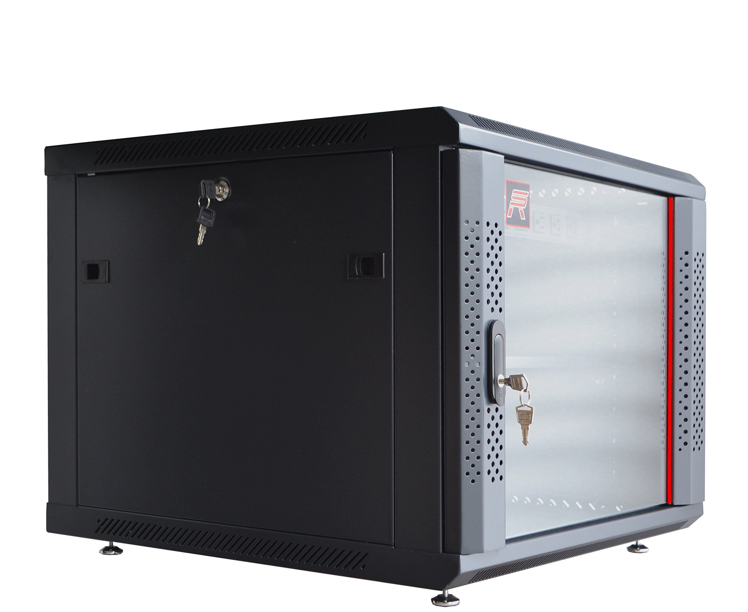 9U 24" Deep Best Wall Mount Rack Network Server Data Glass Door Cabinet