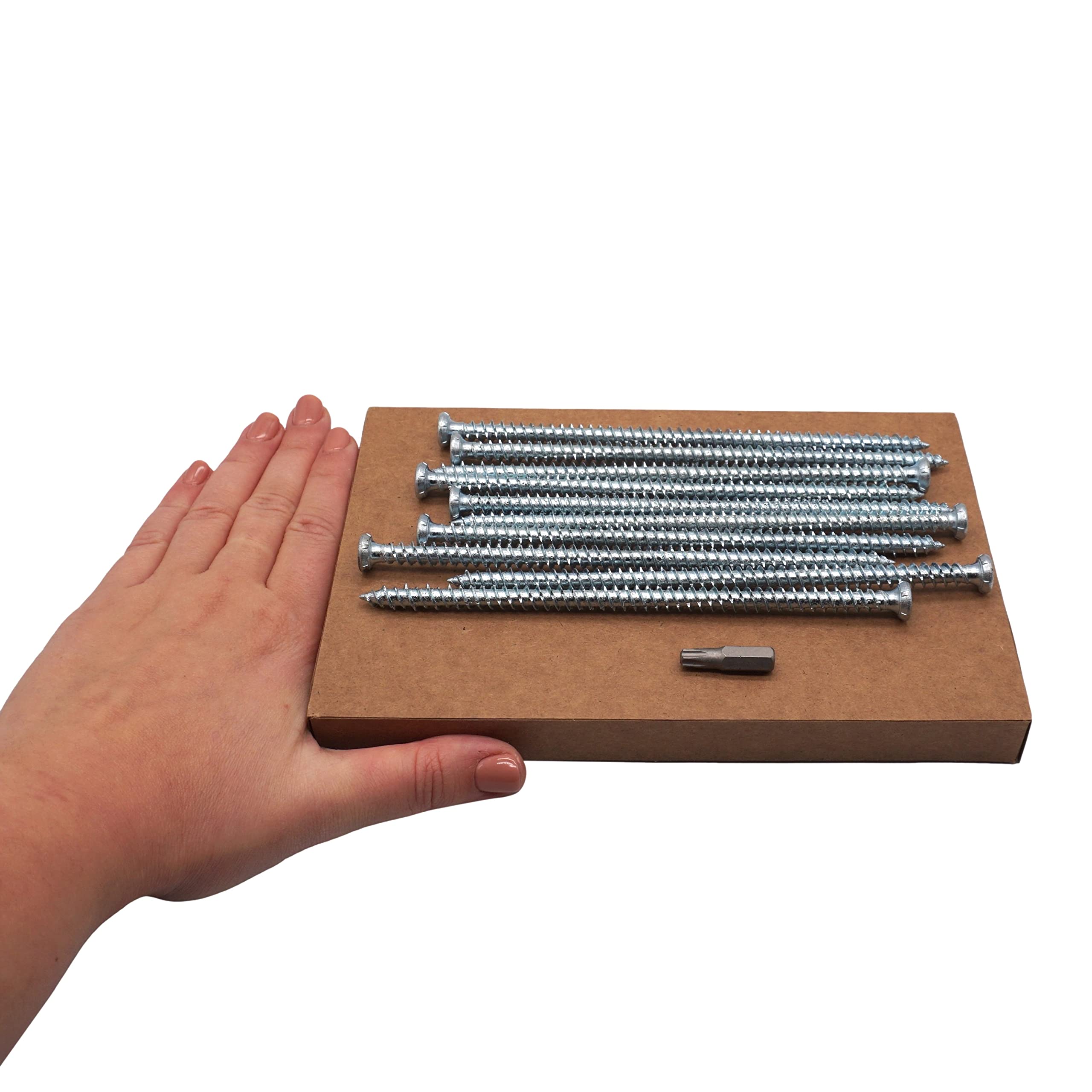 SKIR'CO (10 pcs) Zinc Plated 7.5 x 152 mm Concrete Screws, Countersunk Head, Masonry Screws, Frame Fixing Screw - Image 4