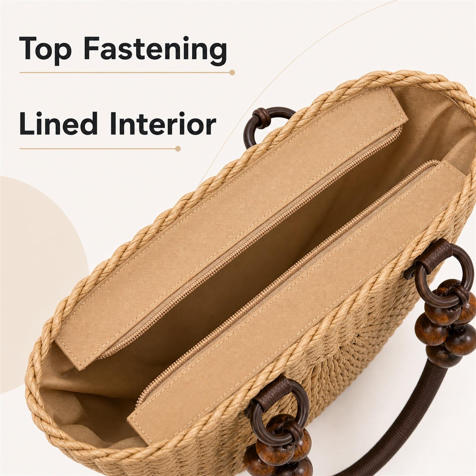 Sac De Plages en Paille,Panier De Plages en Osier,Panier De Plages en Paille,Sac Cabas en Paille,Sac De Shopping Tressé,Sac De Plages en Paille pour Femme Grande Capacité