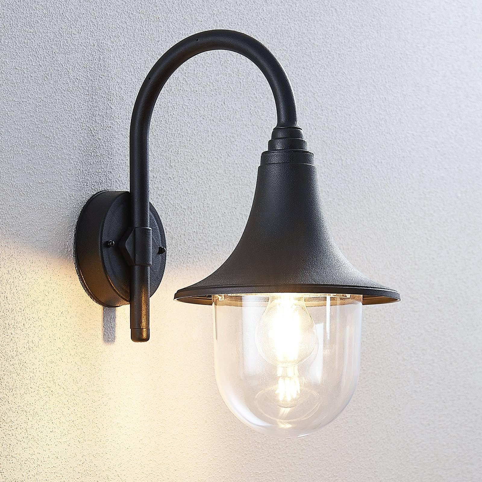 Lindby Applique da esterni dimmerabile (Moderno) colore Nero, applique lampada LED outdoor per facciata/parete terrazzo e balcone