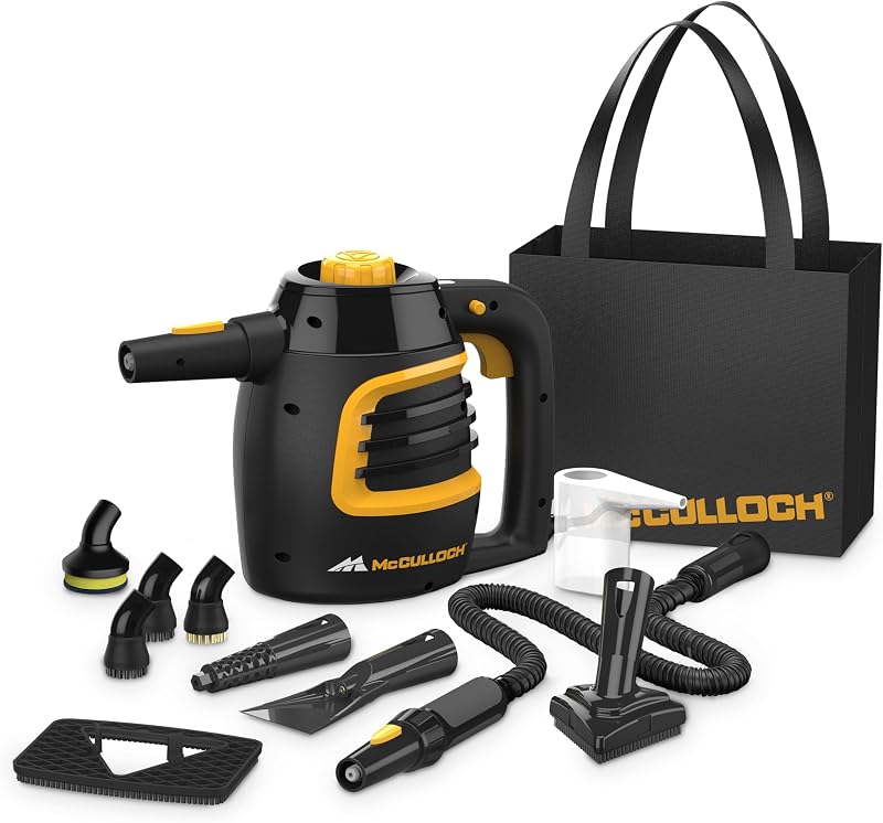 MC1230 Handheld Steam Cleaner, 11 Accessories, 10 Min Runtime | Jet Nozzle, Brushes, & More - Built for Home, Tile, Grout, Carpet, Furniture, & Personal Car Detailing