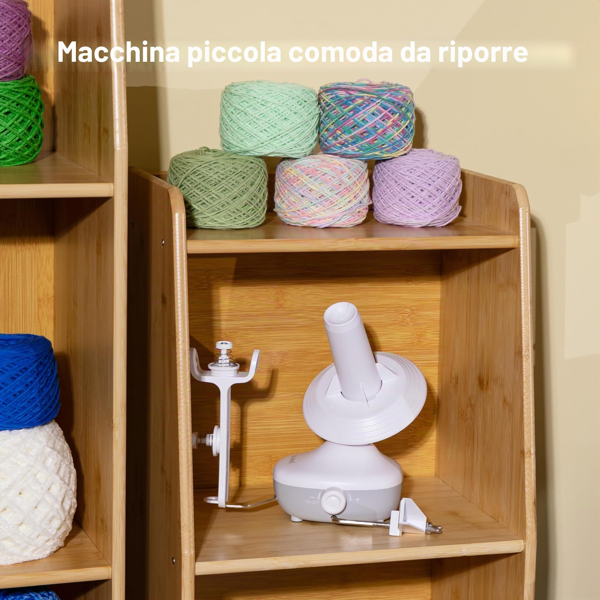 Avvolgitore di filati, avvolgitore elettrico di gomitoli per l'uncinetto, avvolgitore compatto di torte di filati con forte tensione a velocità costante, avvolgitore automatico di lana