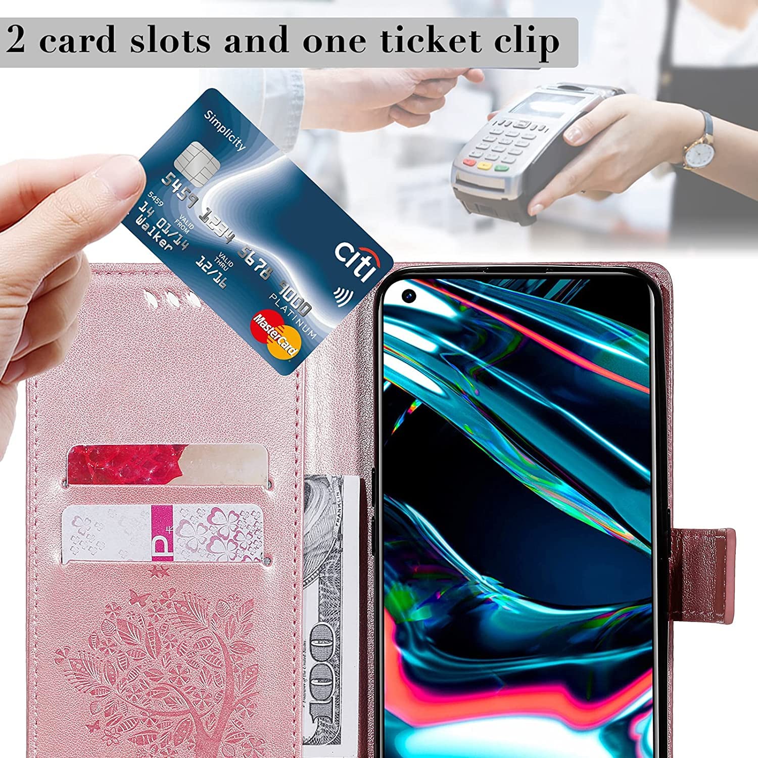 Asuwish Custodia Portafoglio Per Oppo Find X3 / X3 Pro 5G – Pelle Blu Con Supporto E Vetro Temperato