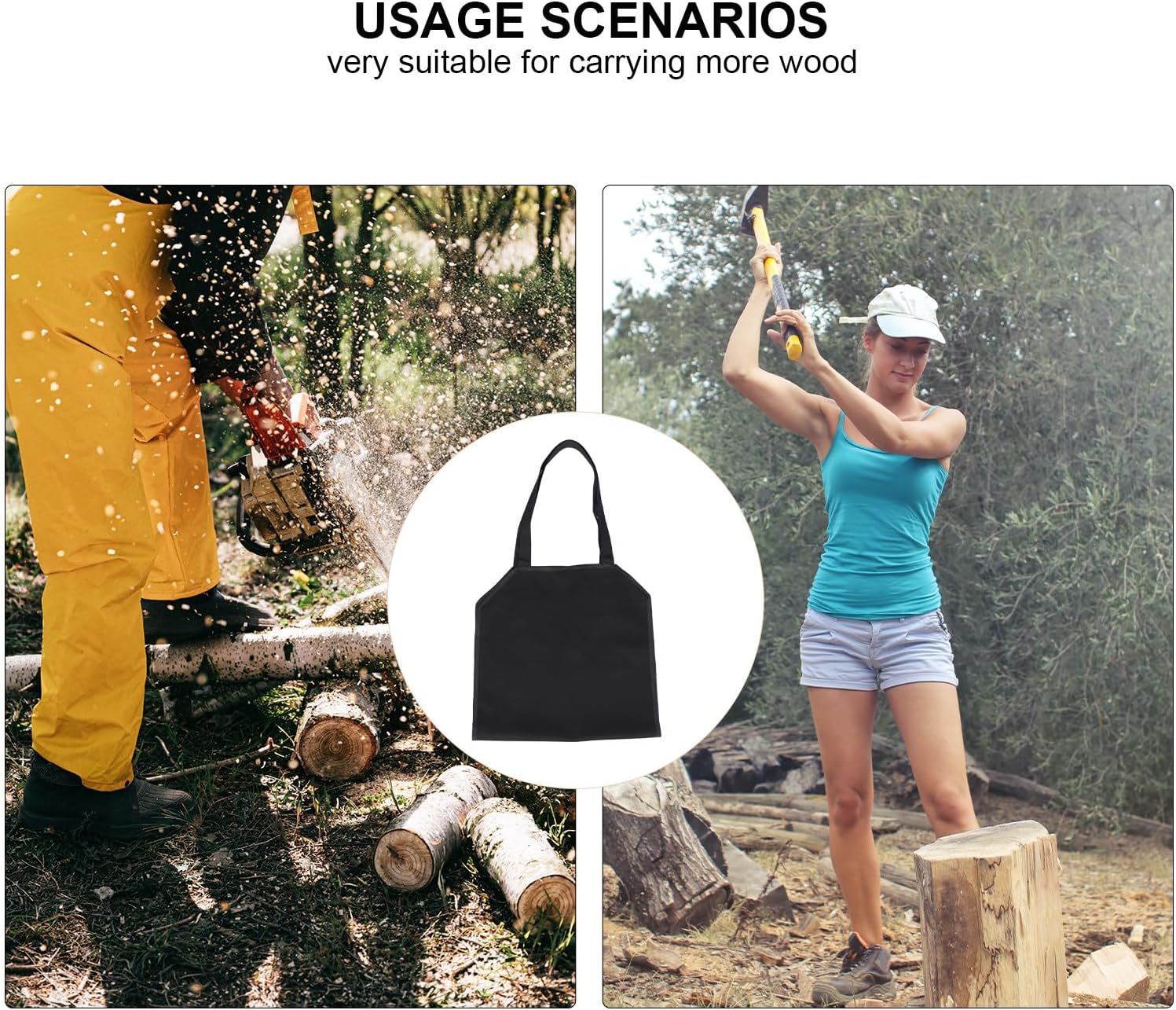ARTIBETTER Large-Capacity Firewood Storage Pouch Canvas Log Carrier Bag with Handles for Outdoor Transport and Indoor Fireplace Use, Sturdy Wood Tote for Camping and Heating