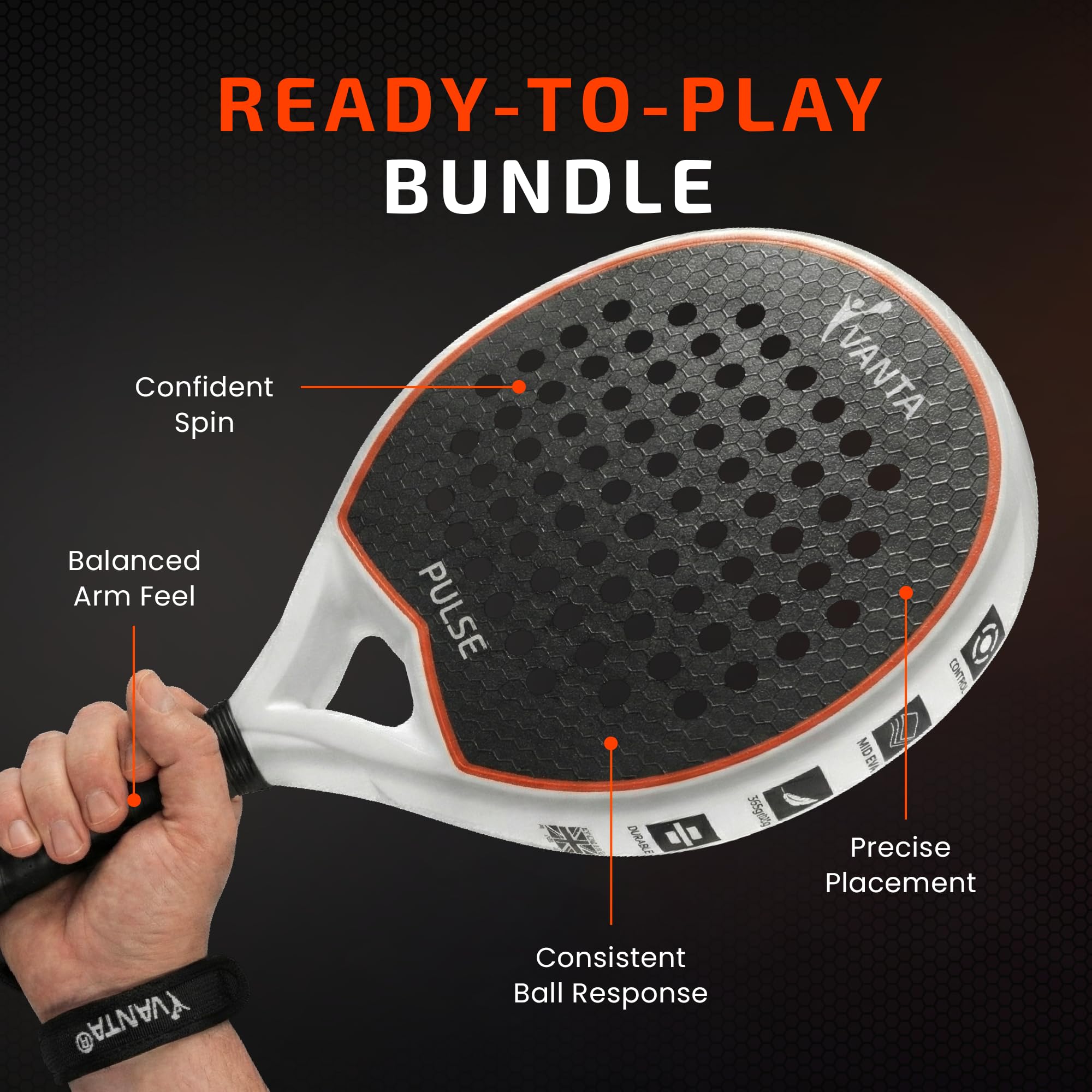 VANTA PULSE | Pacchetto di racchette da padel in carbonio 3K per uomini e